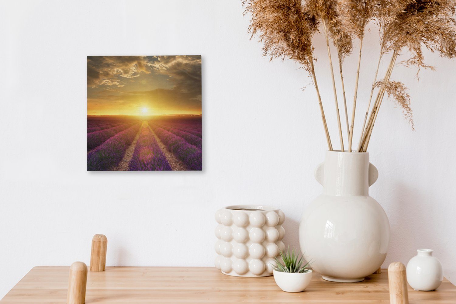 OneMillionCanvasses® Leinwandbild Frankreich - (1 Leinwand Sonne Schlafzimmer Wohnzimmer - St), für Lavendel, Bilder