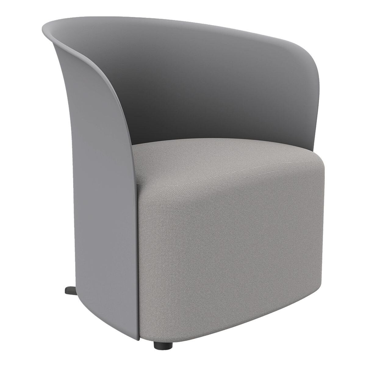 PAPERFLOW Sessel Crown, Clubsessel, durchgehende Rückenlehne, Standfüße, Sitzhöhe 38 cm grau