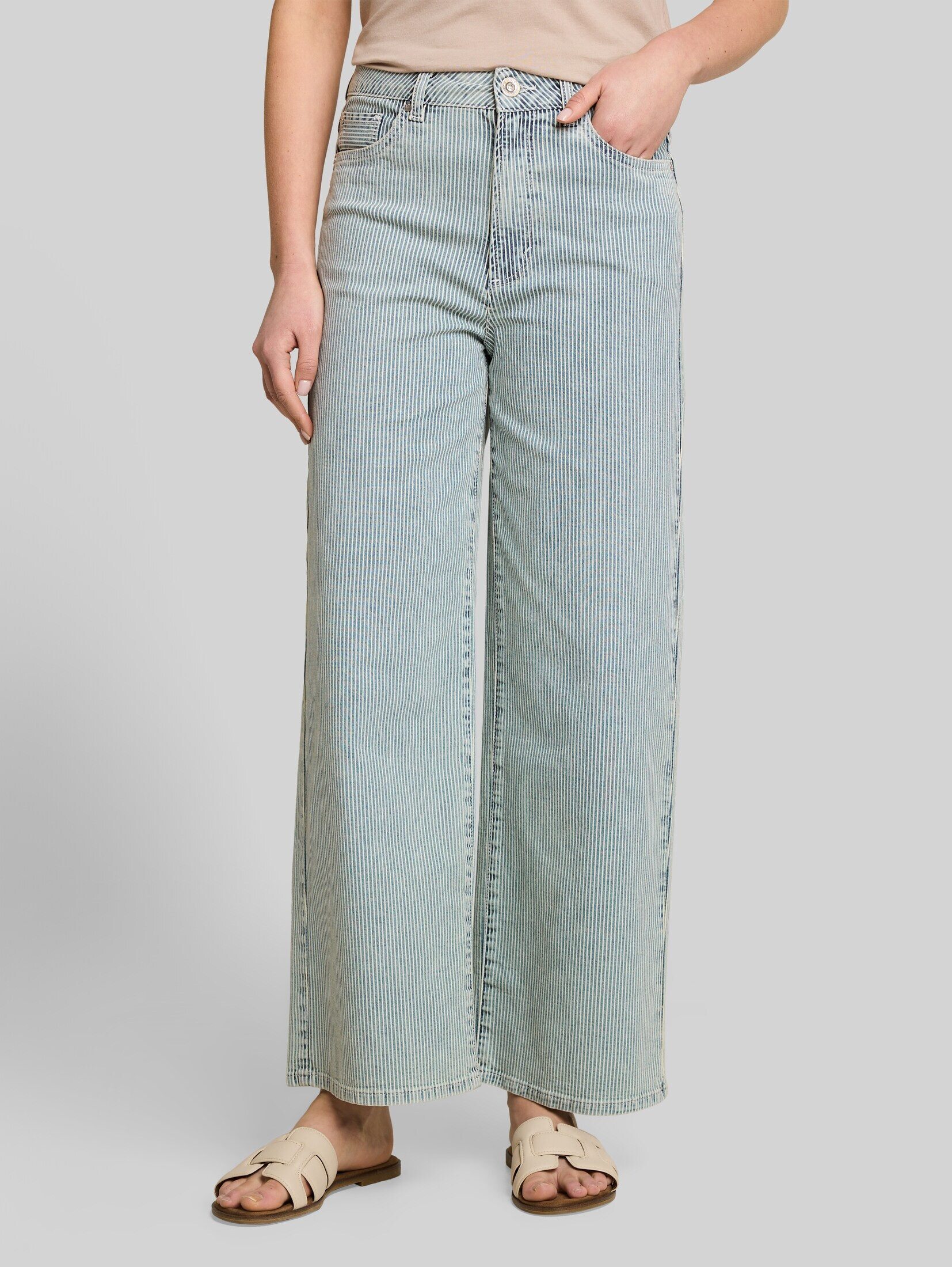 TOM TAILOR 7/8-Jeans Jeanshosen TTNELMA CULOTTE Jeans mit Streifenmuster