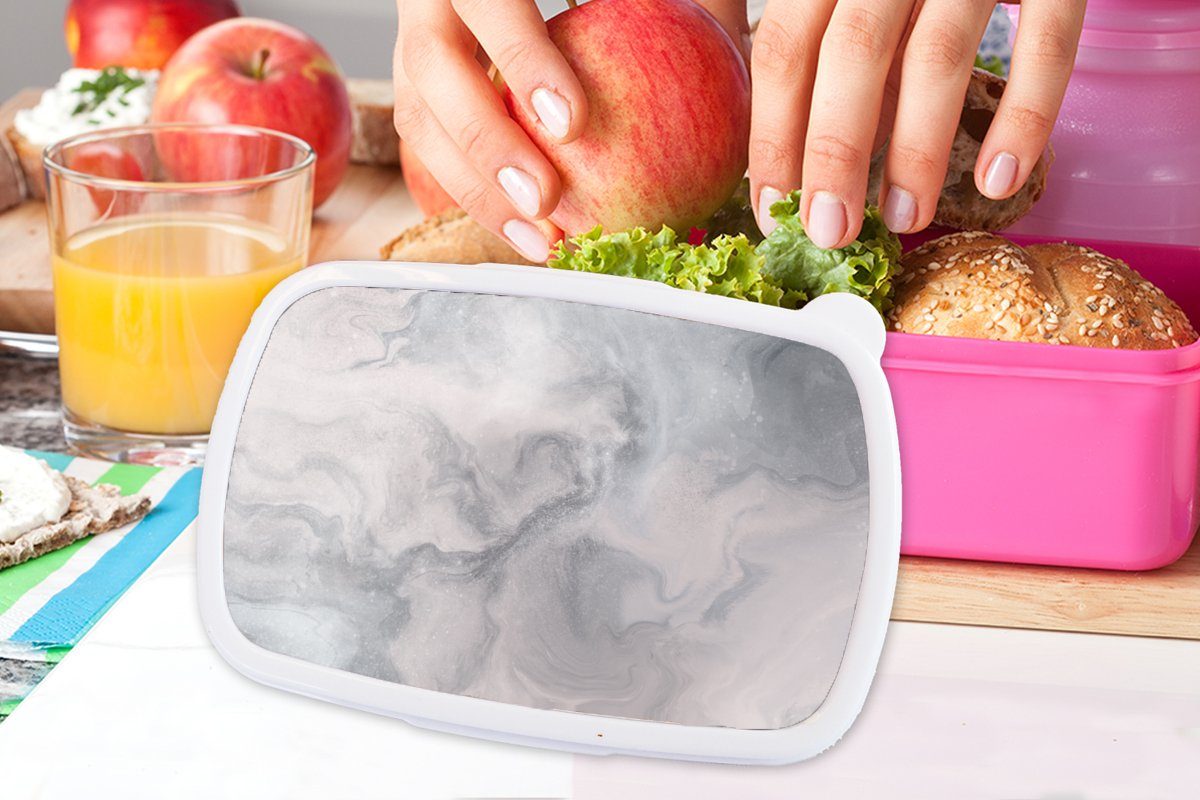 Wolken Brotbox - MuchoWow Lunchbox Erwachsene, Kunststoff, Mädchen, Abstrakt Brotdose Snackbox, rosa Kunststoff (2-tlg), Malen, für - Kinder,