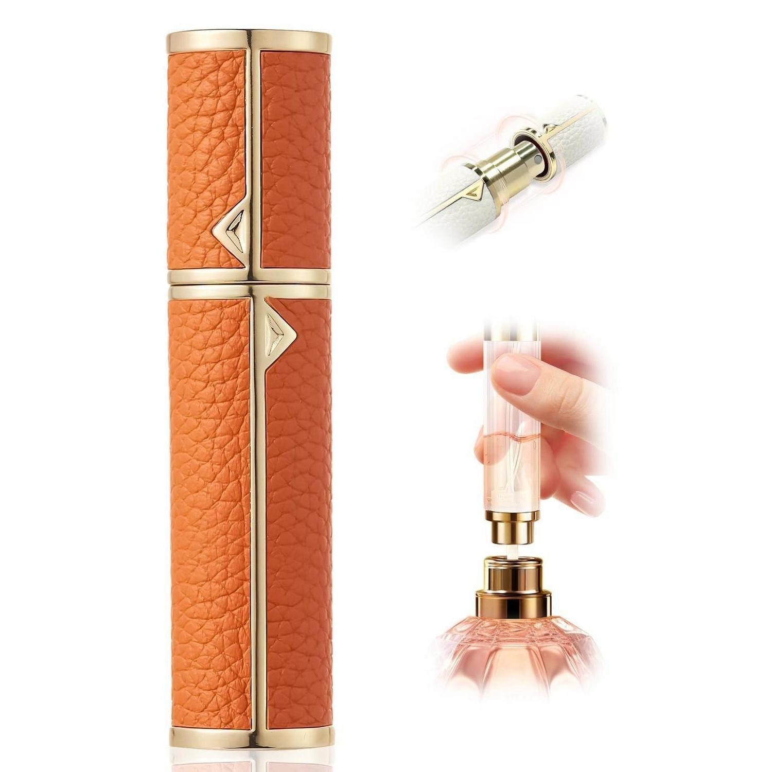 LuxusKollektion Parfümzerstäuber Parfümzerstäuber 8ML Lederoptik Orange
