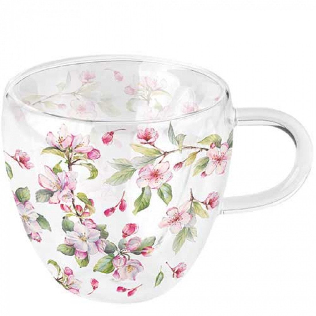 Ambiente Luxury Paper Products Tasse Ambiente* Spring Blossom Glas Tasse doppelwandig Teetasse 0,2 l