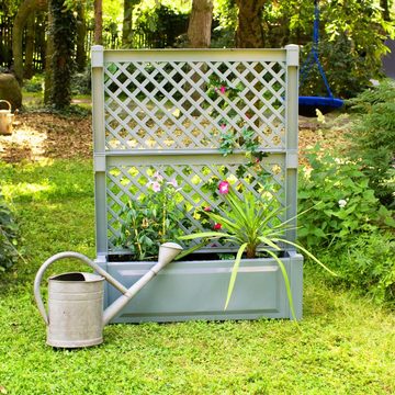 NYVI Blumenkasten Pflanzkasten NYVIGreen 100x43x140 cm 110 Liter mit Zentralspalier (1 St), Pflanzkübel aus Kunststoff, Pflegeleicht, Montage ohne Werkzeug