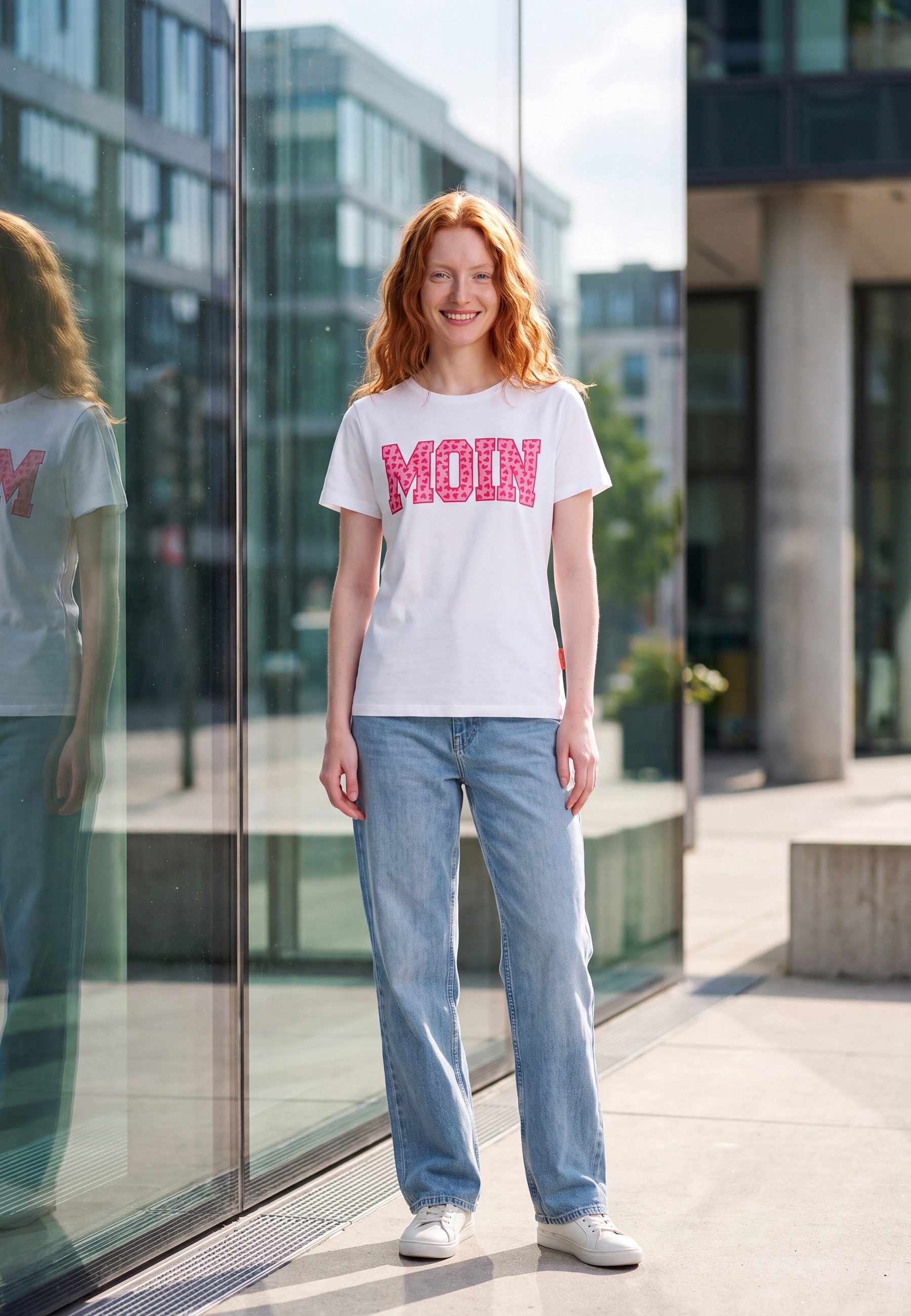 salzhaut T-Shirt STEENTJE - MOIN Herzen Damen Regular Fit salzhaut T-Shirt – bequeme Qualität und nordisch klares Design