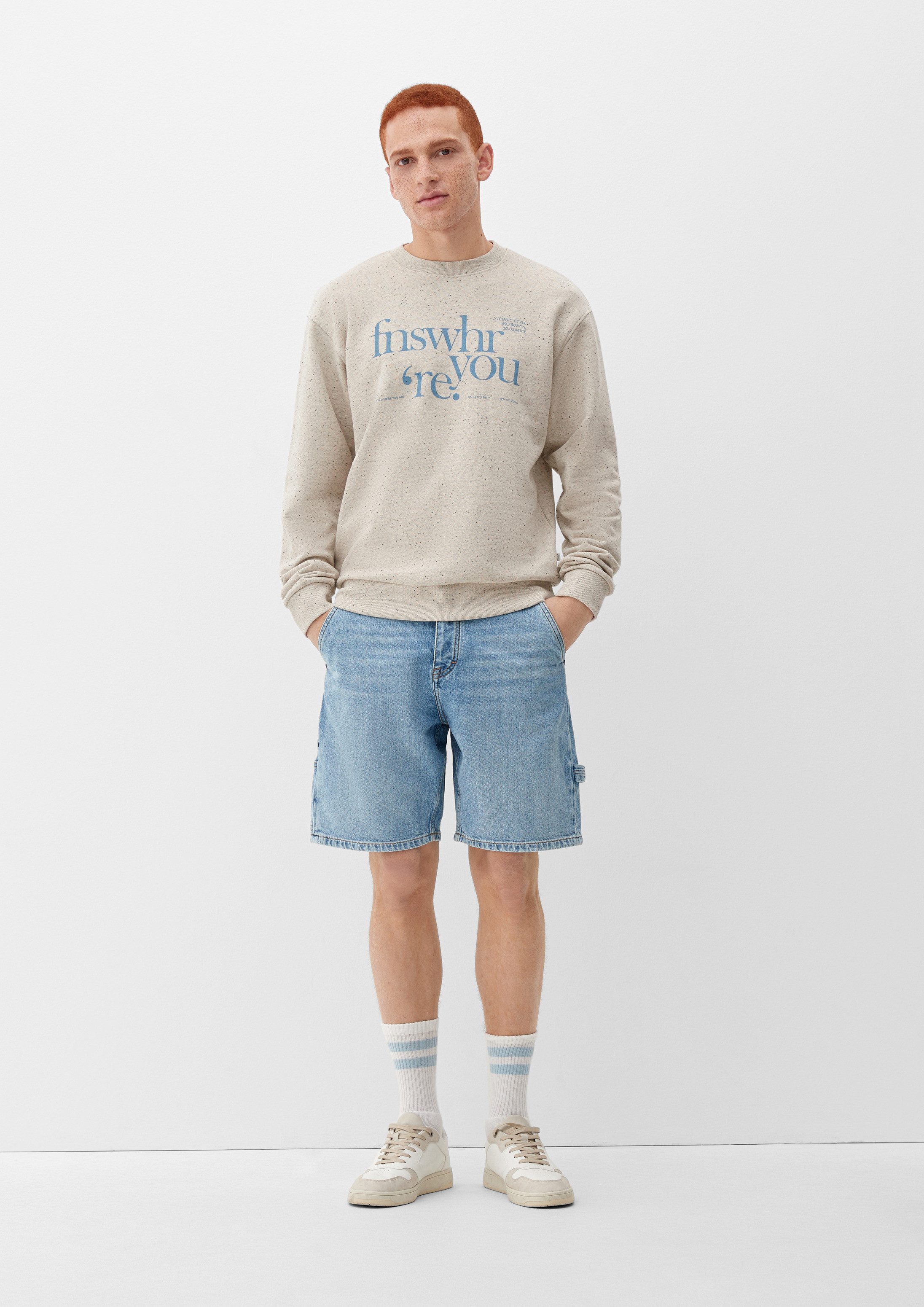 QS Sweatshirt Sweatshirt Sweatshirt mit Frontprint