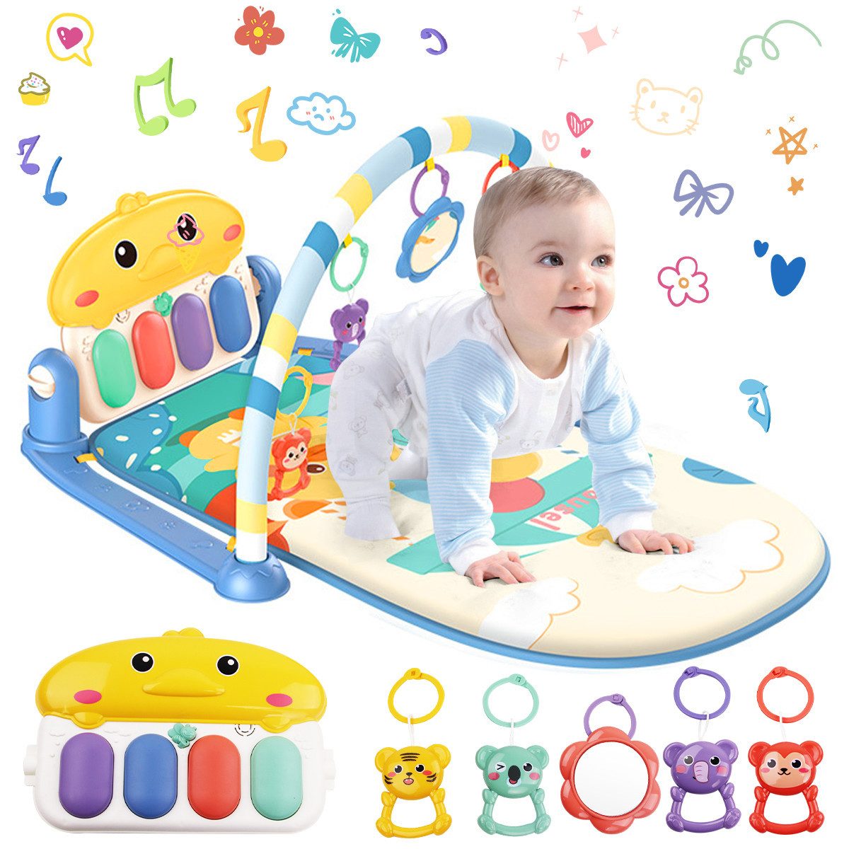 Spielbogen Krabbeldecke Spielmatte Baby Lernmatte Spieldecke Erlebnisdecke