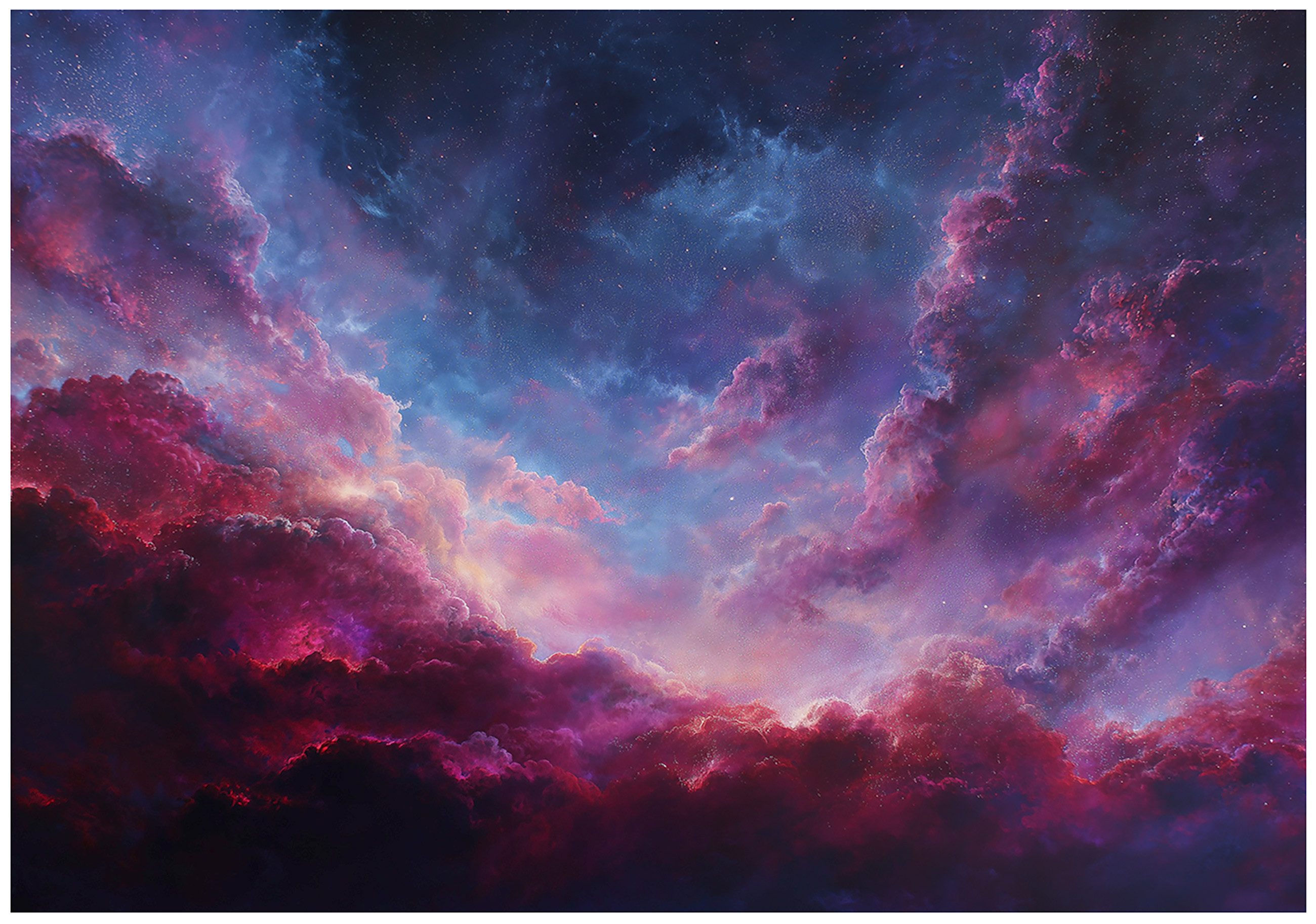 Wallarena Fototapete Wolken Himmel - Mehrfarbig - Modern - Vlies - Schlafzimmer, glatt, (3 St), 150x105cm