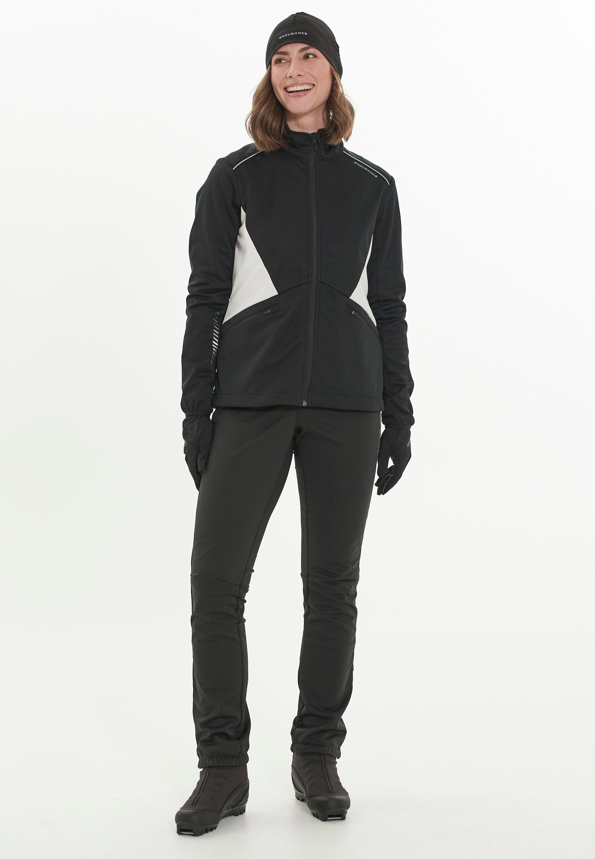 ENDURANCE Softshelljacke Loralei mit Reflektoren schwarz-weiß