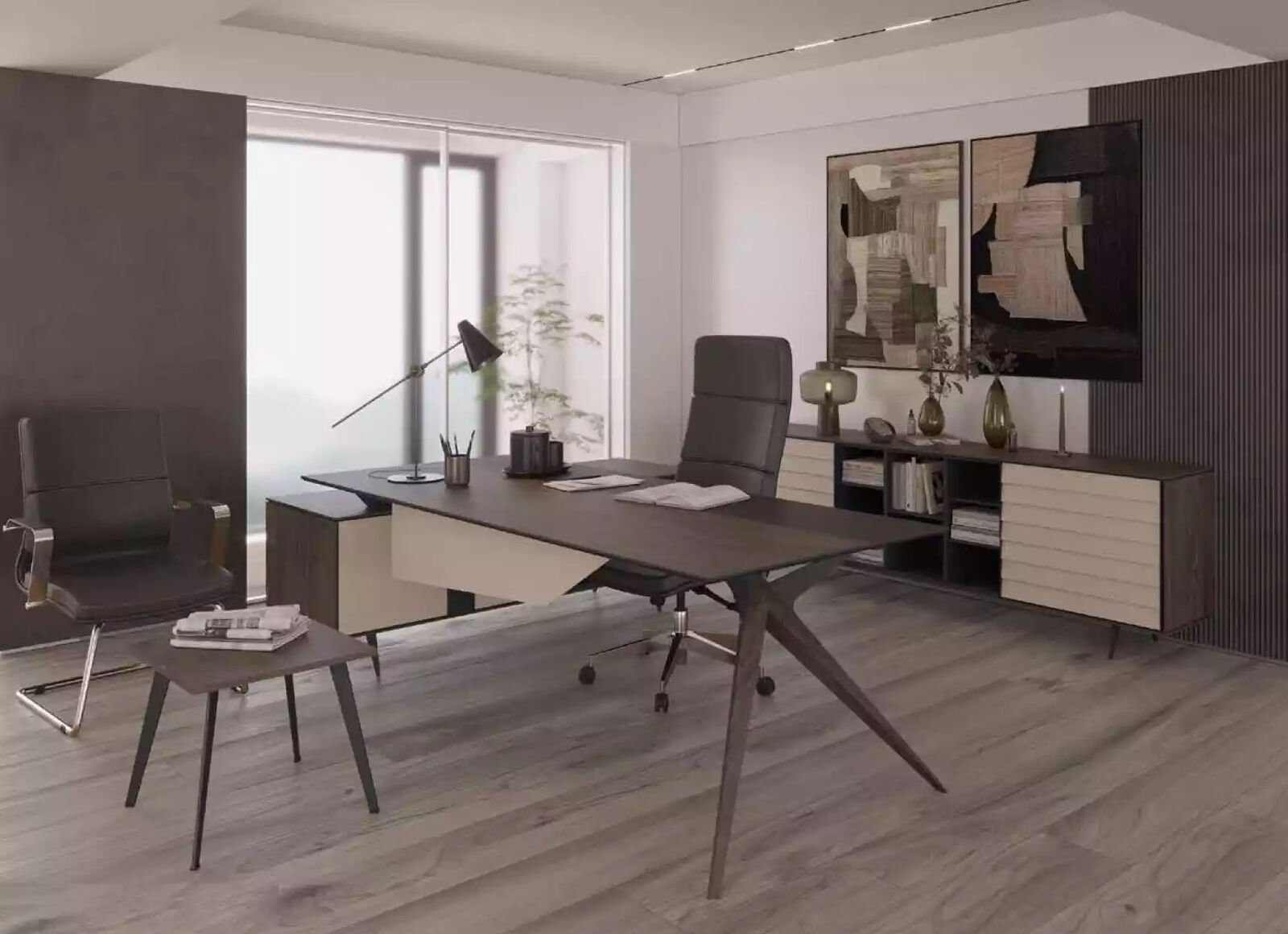 nur Massiver Arbeitstisch Luxus JVmoebel Büromöbel 1x Made in Eckschreibtisch (1-St., Europa Designer Eckschreibtisch), Eckschreibtisch Tisch