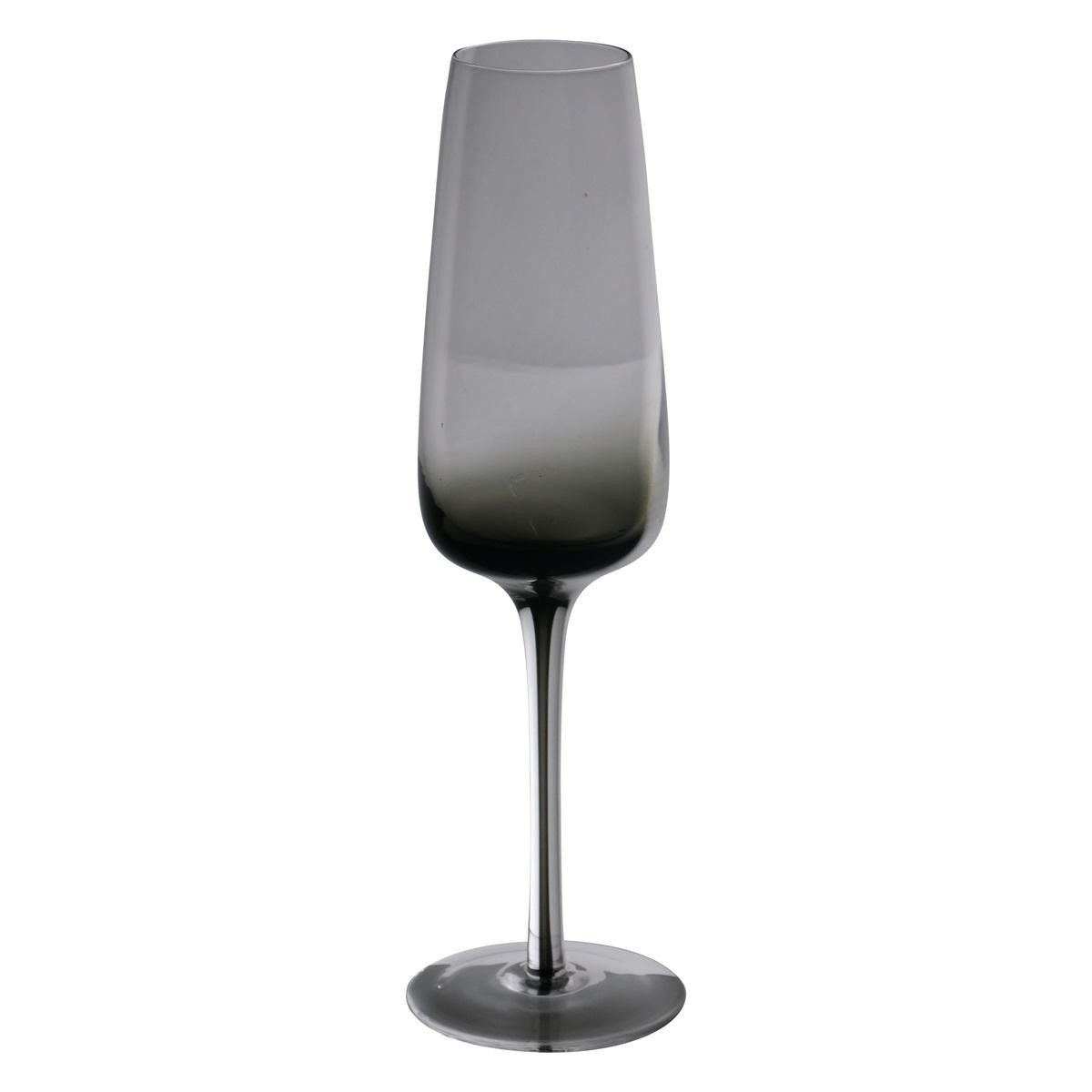INNA-Glas Sektglas Glas LUCIEL, grau-klar, 23cm, Ø7cm, Glas