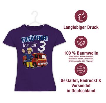 Shirtracer T-Shirt Tatü Tata! Ich bin 3 Feuerwehrmann Sam Mädchen