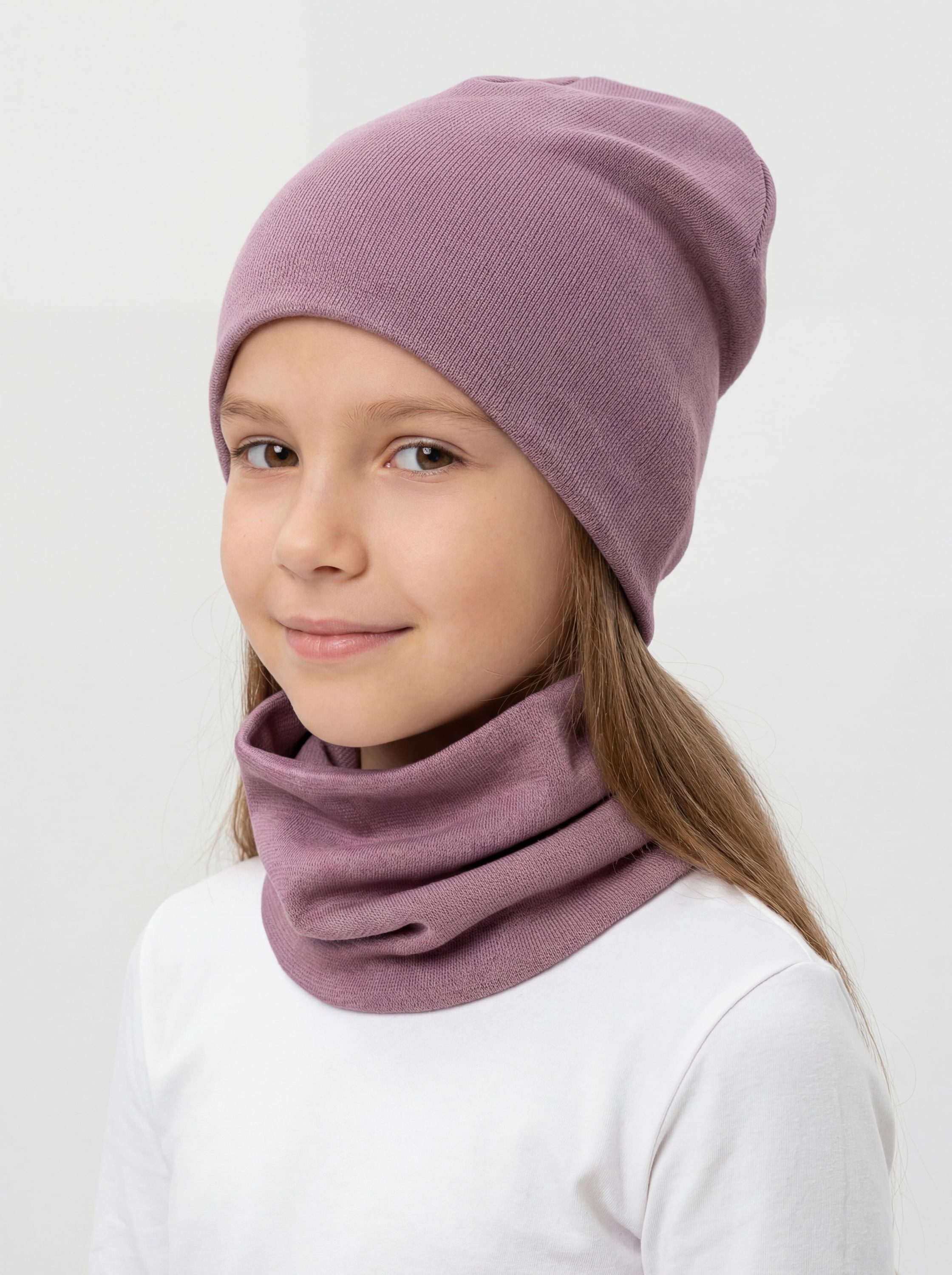 TupTam Beanie Kinder Beanie Mütze Schlauchschal Set aus Jersey und Rippstoff