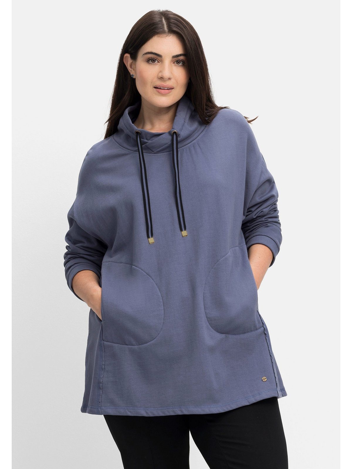 Sheego Sweatshirt Große Größen in A-Linie, mit Taschen und Kragen
