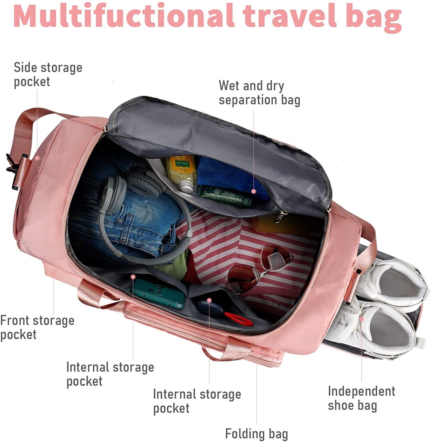 Roffatide Duffle Tasche 14.5L - Wasserdichte Weekender Tasche Für Damen