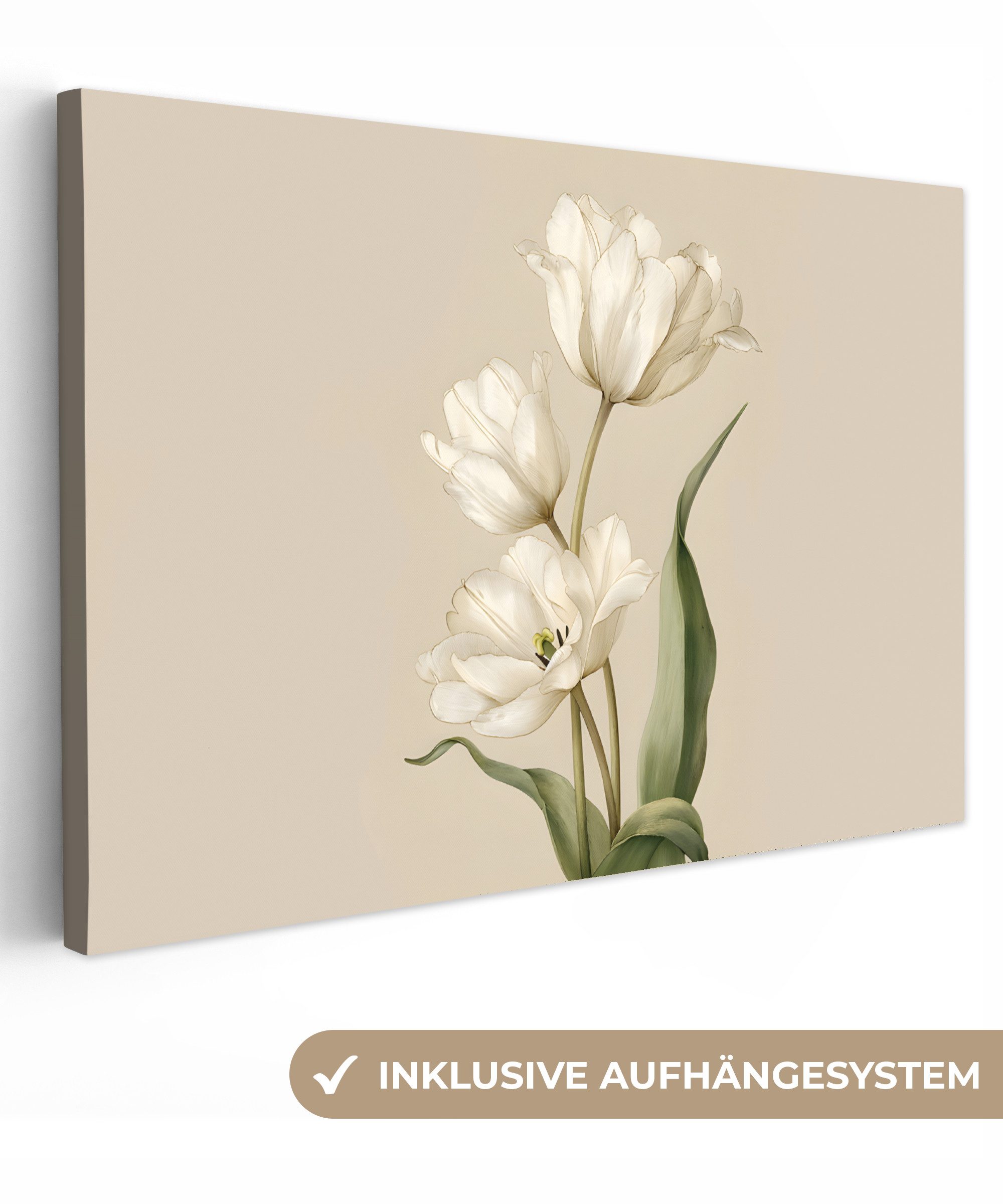 OneMillionCanvasses® Leinwandbild Tulpen - Weiß - günstig online kaufen