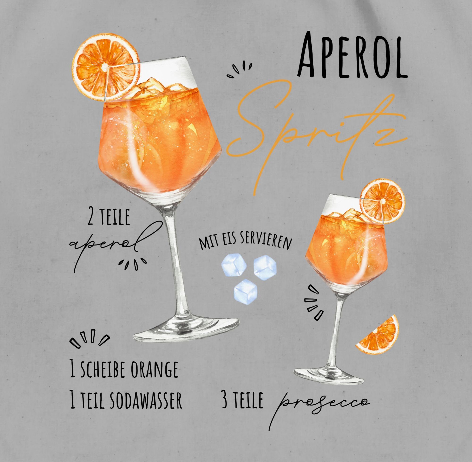 Shirtracer Turnbeutel Aperol Spritz Rezept I Lustig Geschenk Aperolfan Fanartikel, Karneval & Fasching