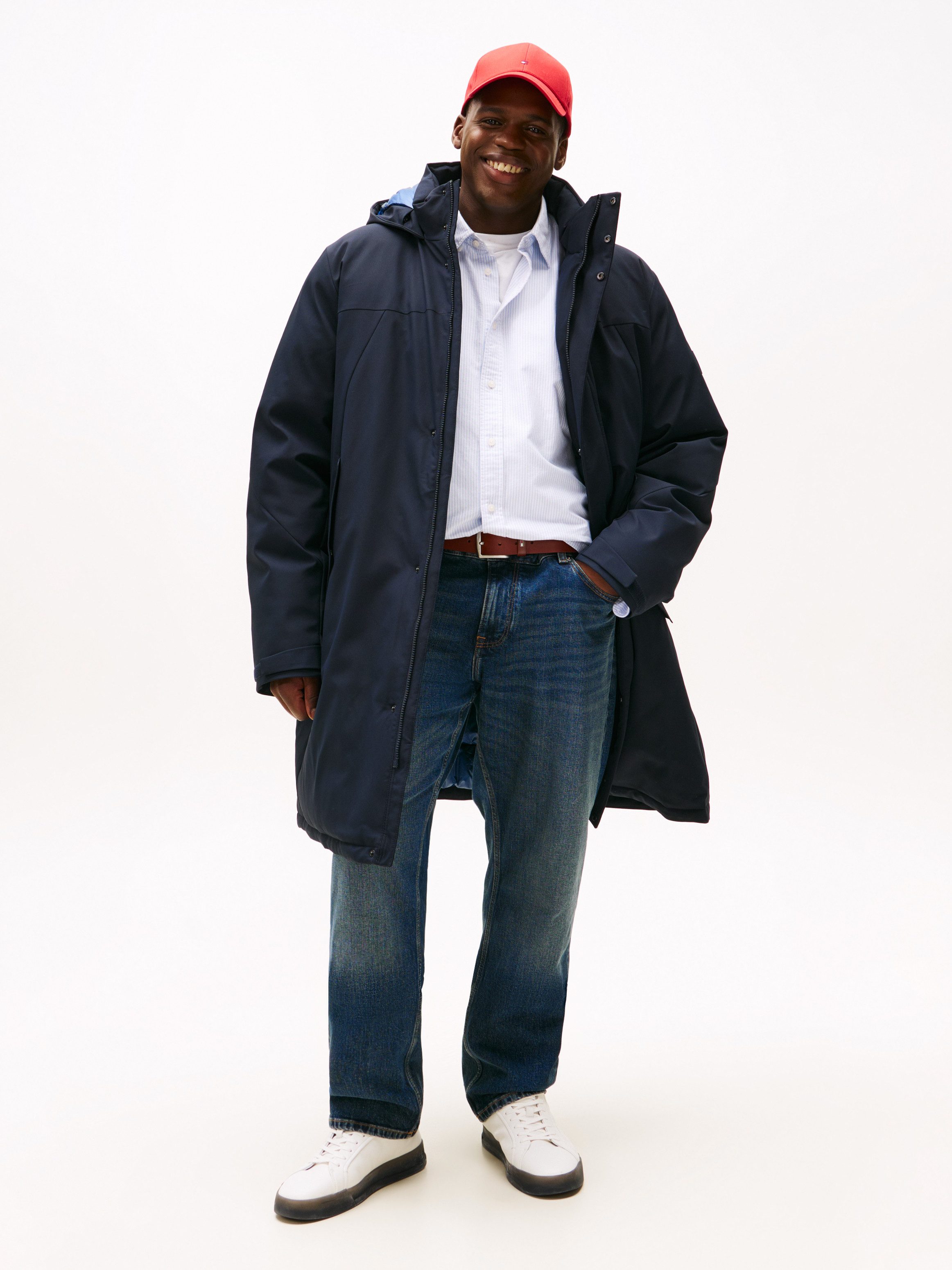 Tommy Hilfiger Big & Tall Funktionsmantel HOODED PARKA Große Größen Tech Winterparka Jacke Wasserabweisend abnehmbare Kapuze