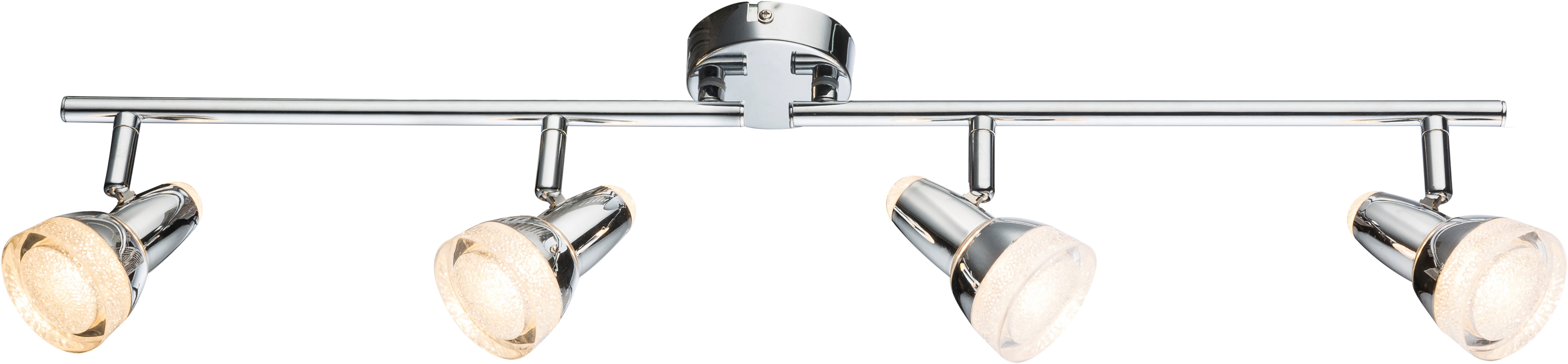 GLOBO LIGHTING Deckenspot ALASKA, LED fest integriert, Warmweiß, LED Strahler verchromt mit Glaskristallen, beweglich, LED 4x4W