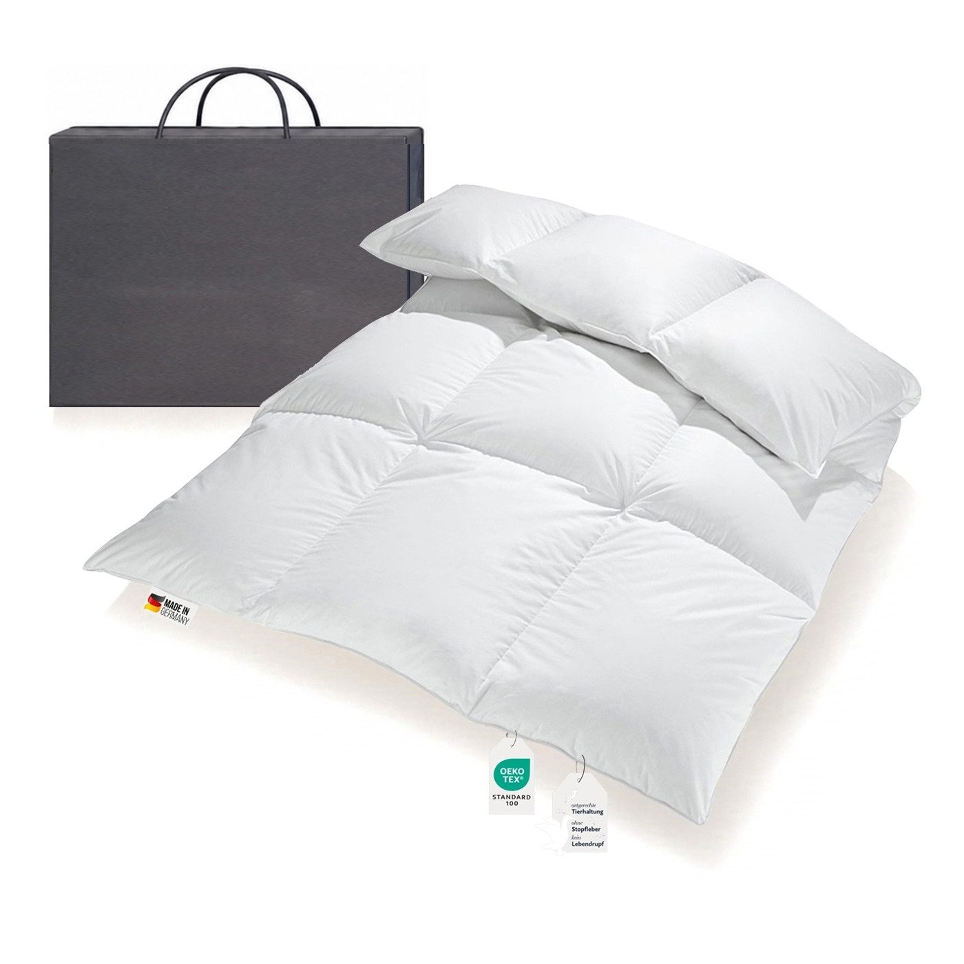 Bettenhaus Breuer Daunenbettdecke Extra warme 100% Winter Daunendecke sibirische Daunen 135x200 1200g BB, Füllung: 90% Daunen, 10% Federn, Bezug: 100% Baumwolle, Allergikergeeignet