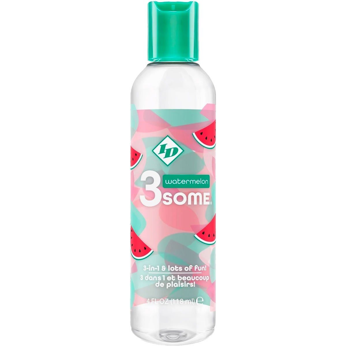 ID Lube Gleit- und Flasche 3some - Massagegel mit Wärme-Effekt 118ml, ID Melonen-Geschmack und Watermelon, mit