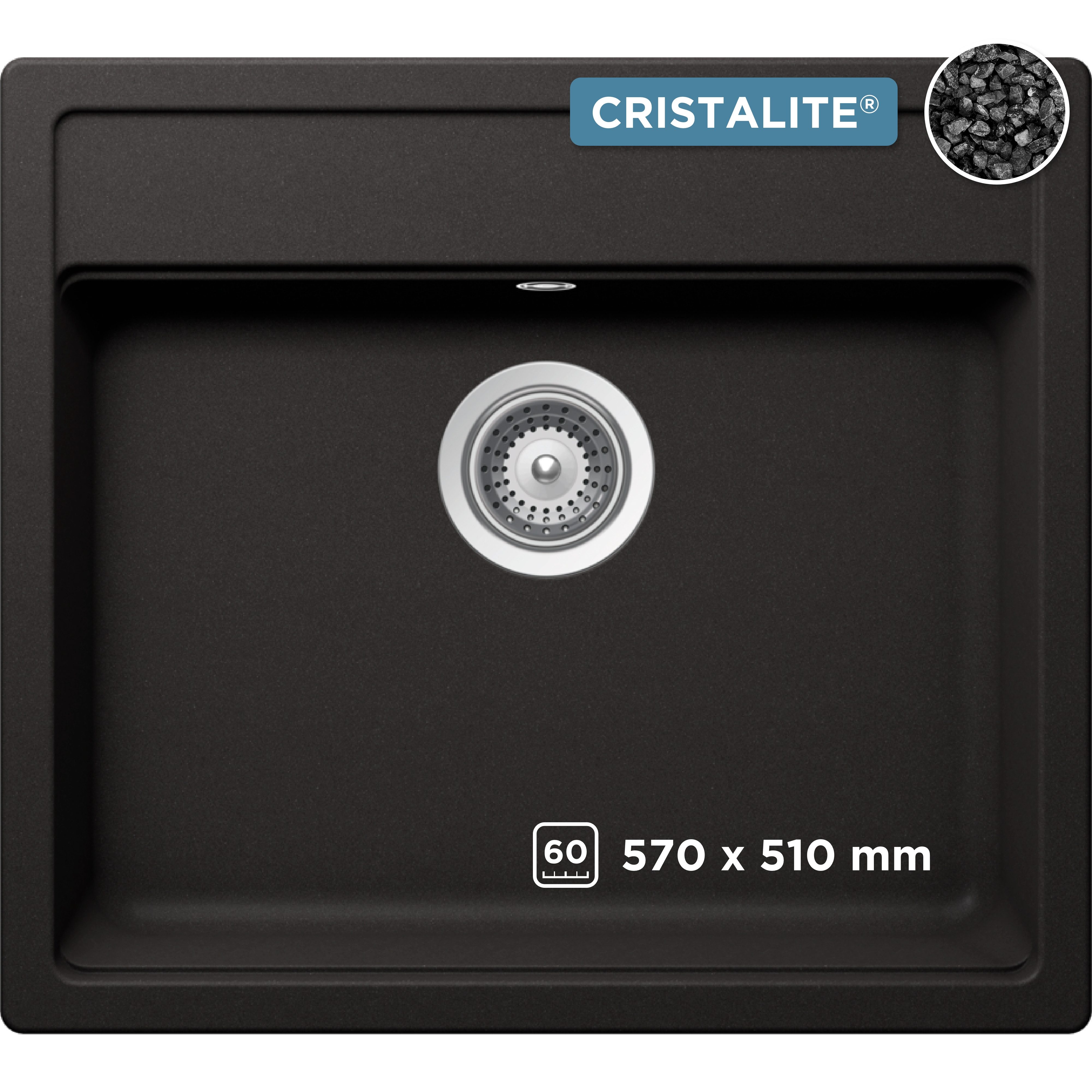 Schock Granitspüle Oslo, quadratisch, 57/51 cm