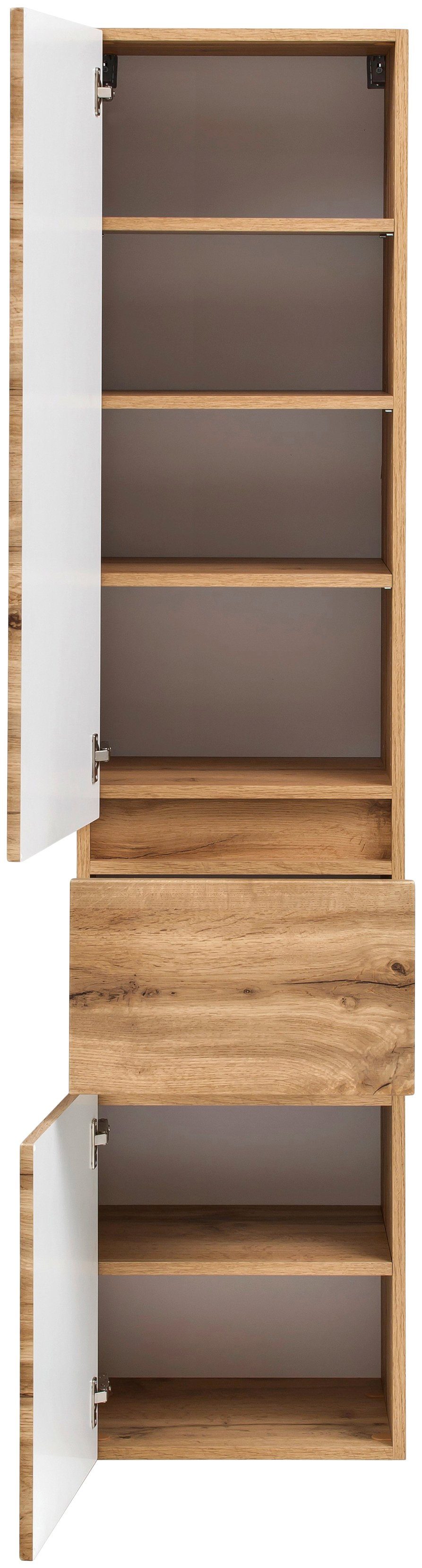welltime Seitenschrank Kaunas 40 cm breit, mit Schubkasten, Soft-Close-Funktion