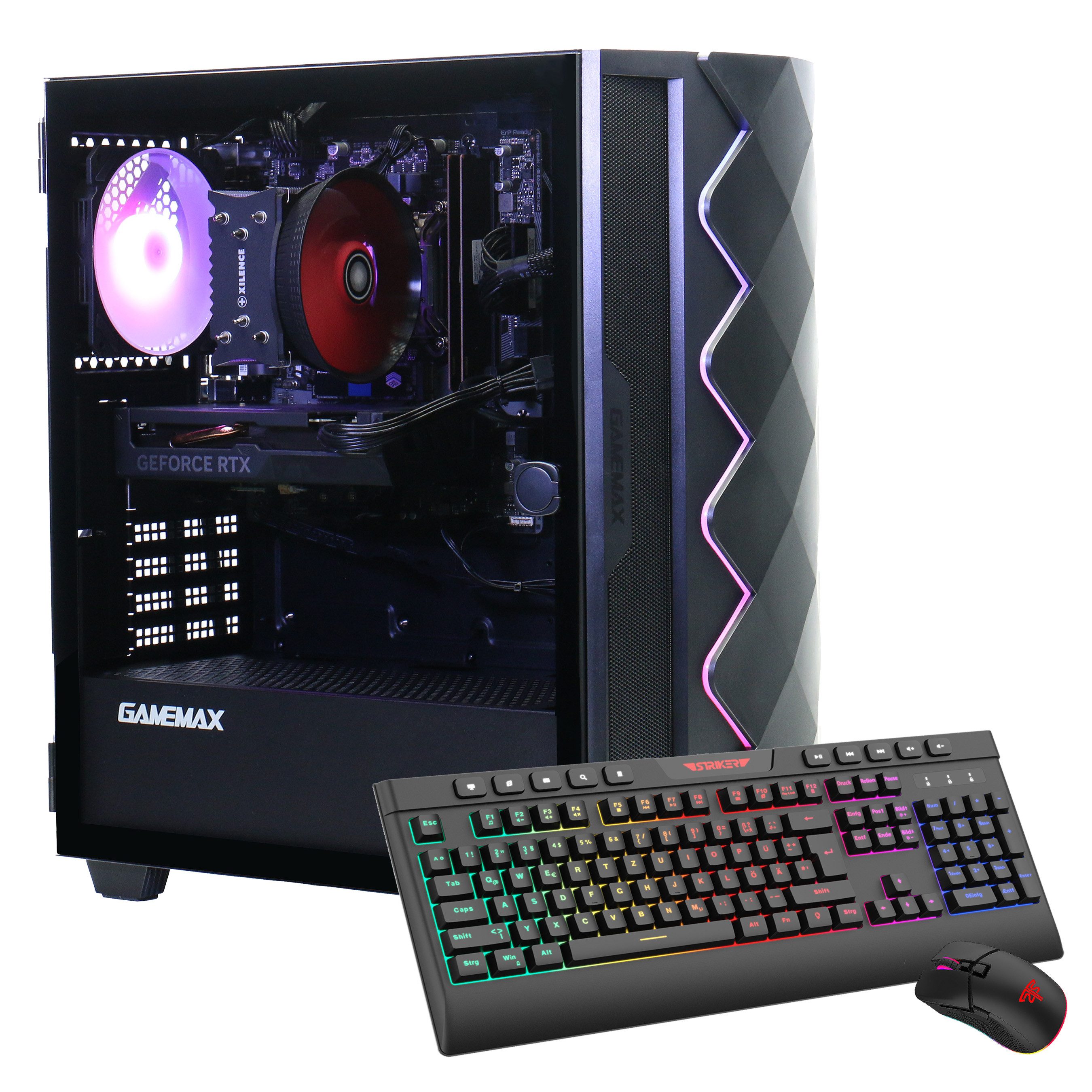 GAMEMAX Diamond BK 7413 AMD Ryzen 5 5500 RTX 3050 16GB DDR4 1TB SSD Gaming-PC (AMD Ryzen 5 5500, GeForce RTX™ 3050, 16 GB RAM, 1000 GB SSD, Luftkühlung aktiv, Windows 11)