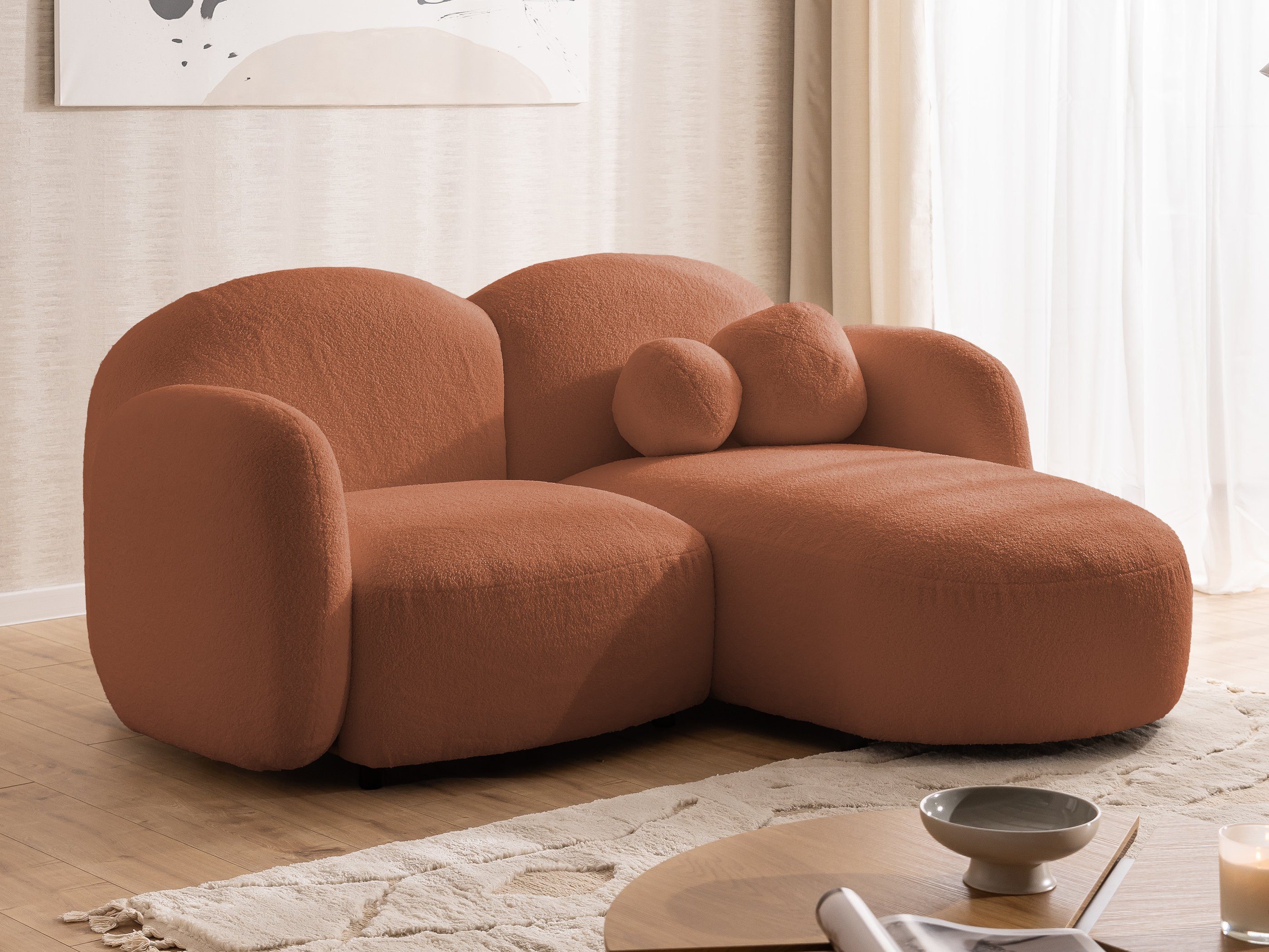 S-Style Möbel Ecksofa Nuvola aus Bouclé-Stoff günstig online kaufen