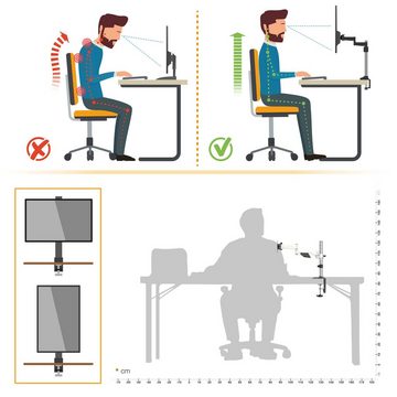 RICOO TS5211 Monitor-Halterung, (bis 32 Zoll, Tischhalter Schwenkarm Monitorständer Bildschirm Halter schwenkbar)