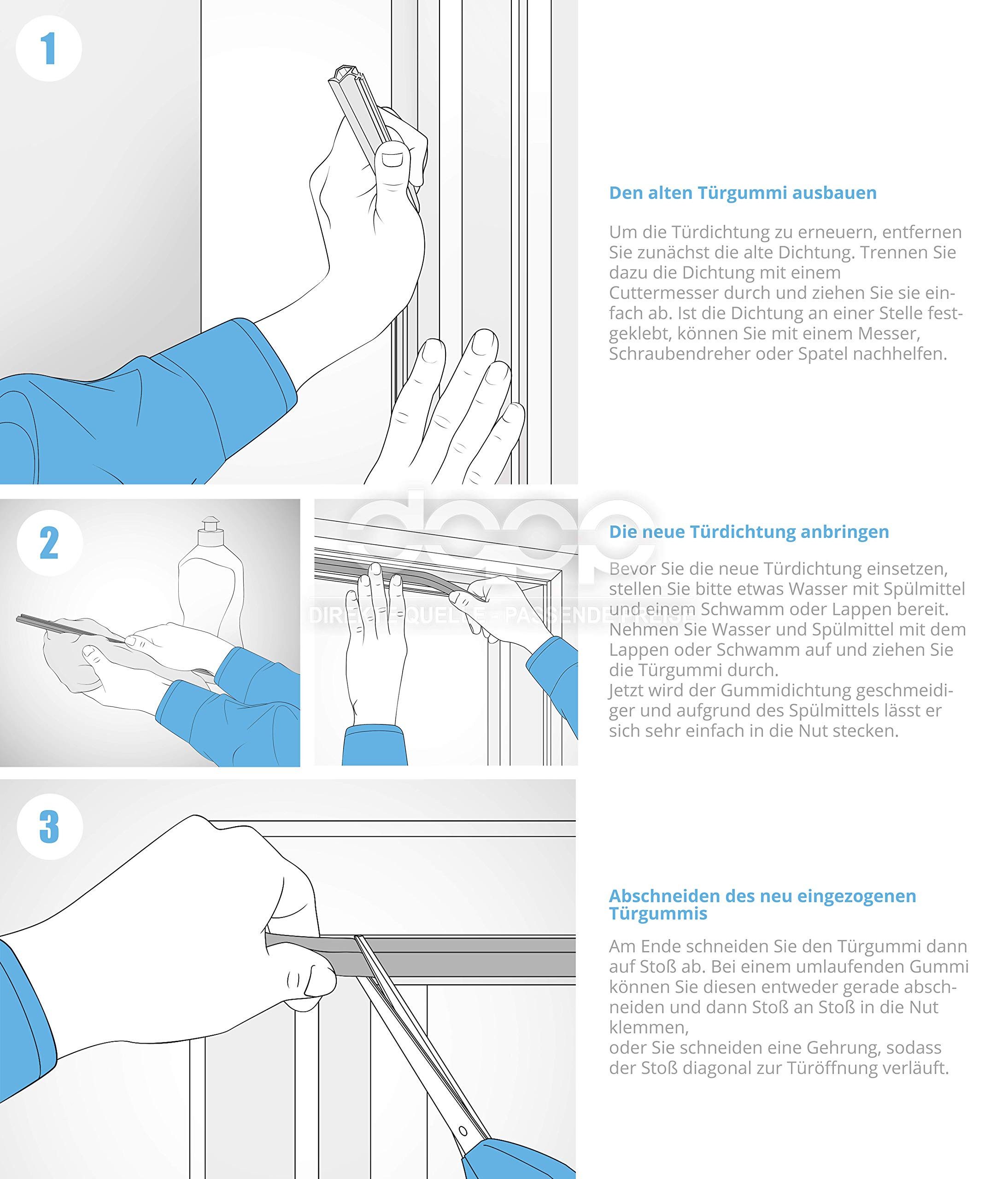 DQ-PP Türdichtband DQ-PP SCHLAUCHDICHTUNG, 50m, STD-03, Gummidichtug, Zargendichtung, TPE Gummi Türdichtung, Schlauchdurchmesser: 8mm Nutbreite: 3mm