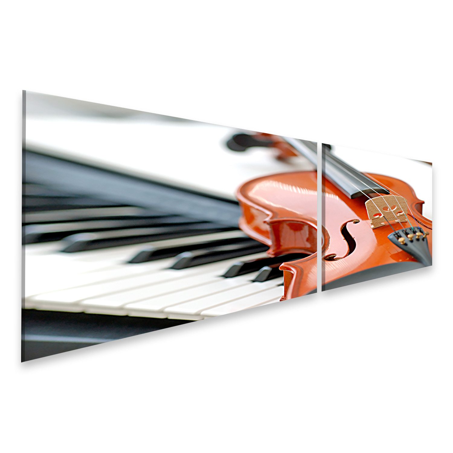 islandburner Leinwandbild Duett Geige Klavier Musik Schule Instrumente Bilder
