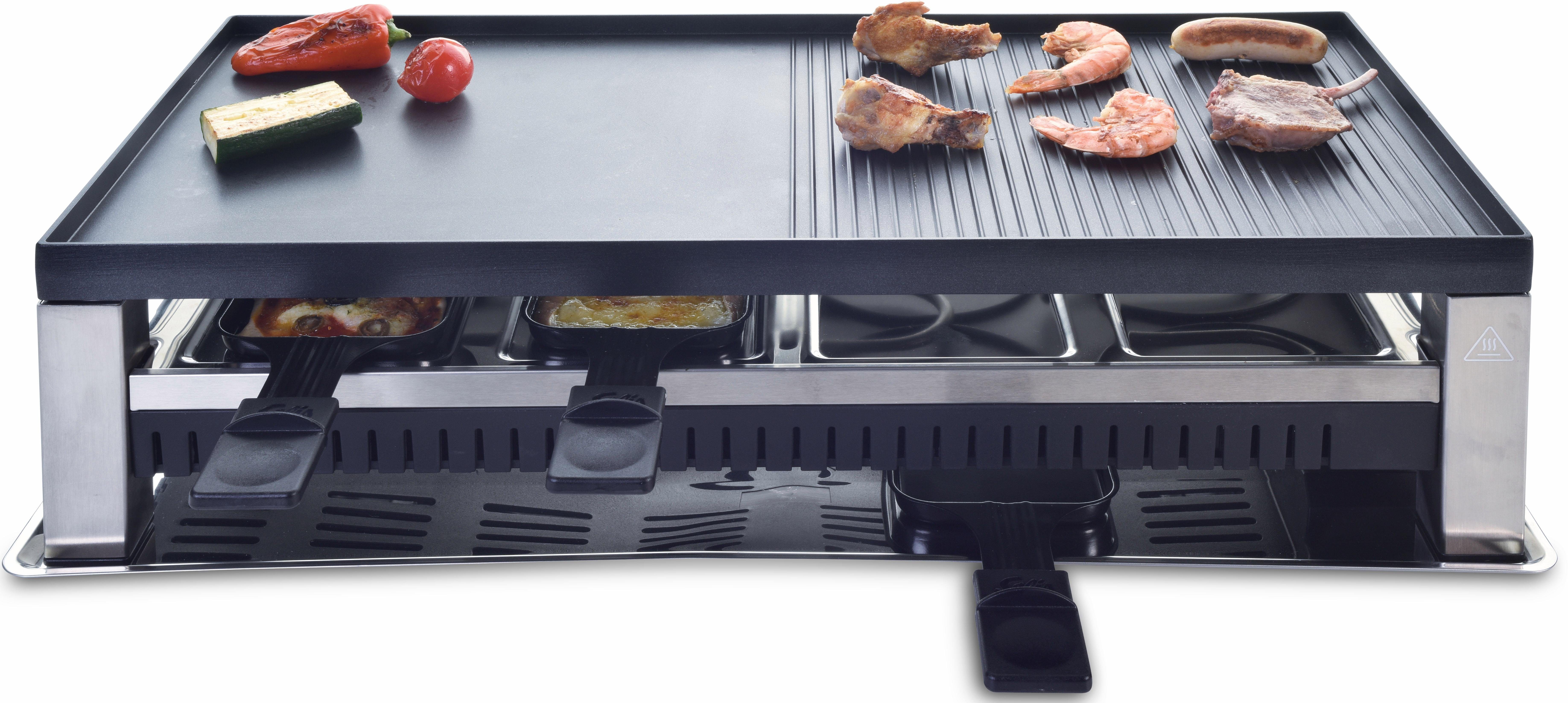 Raclette Tischgrill, 5in1: SOLIS Mini 1400 W, OF Raclette, Crépe, Wok, 791, Typ Pizza 8 SWITZERLAND Raclettepfännchen,