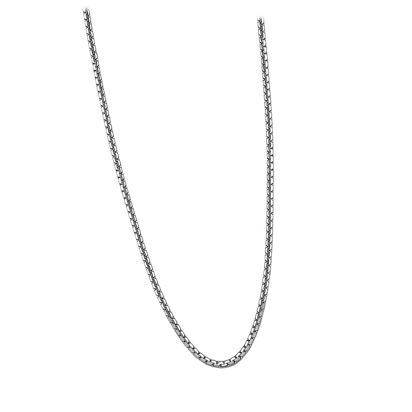 Edelstahlkette Halskette Halsketten Herren für (Stainless Edelstahl Steel) Style Lotus silber (Halskette), Style Lotus
