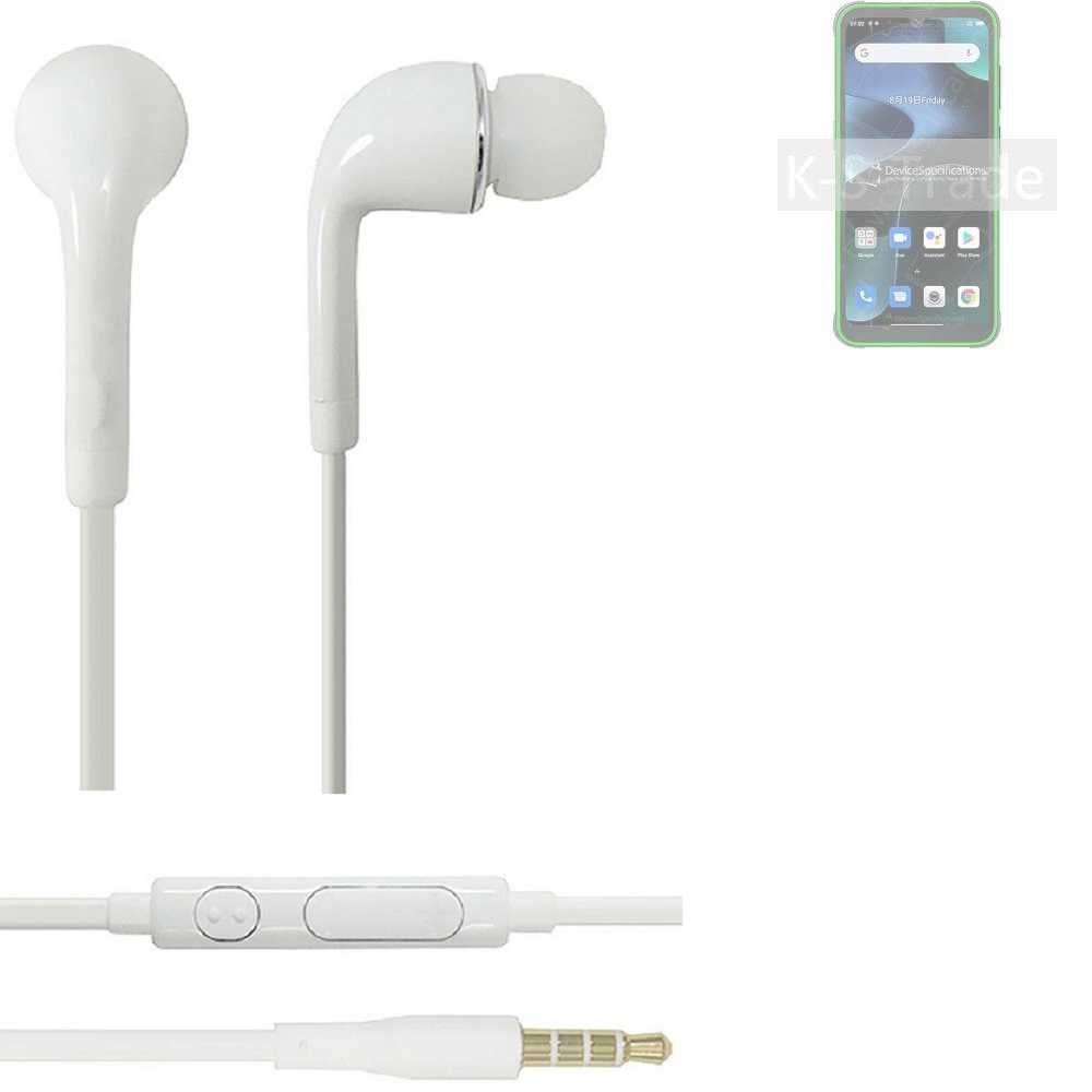 K-S-Trade für Blackview BV5200 Pro In-Ear-Kopfhörer (Kopfhörer Headset mit Mikrofon u Lautstärkeregler weiß 3,5mm)