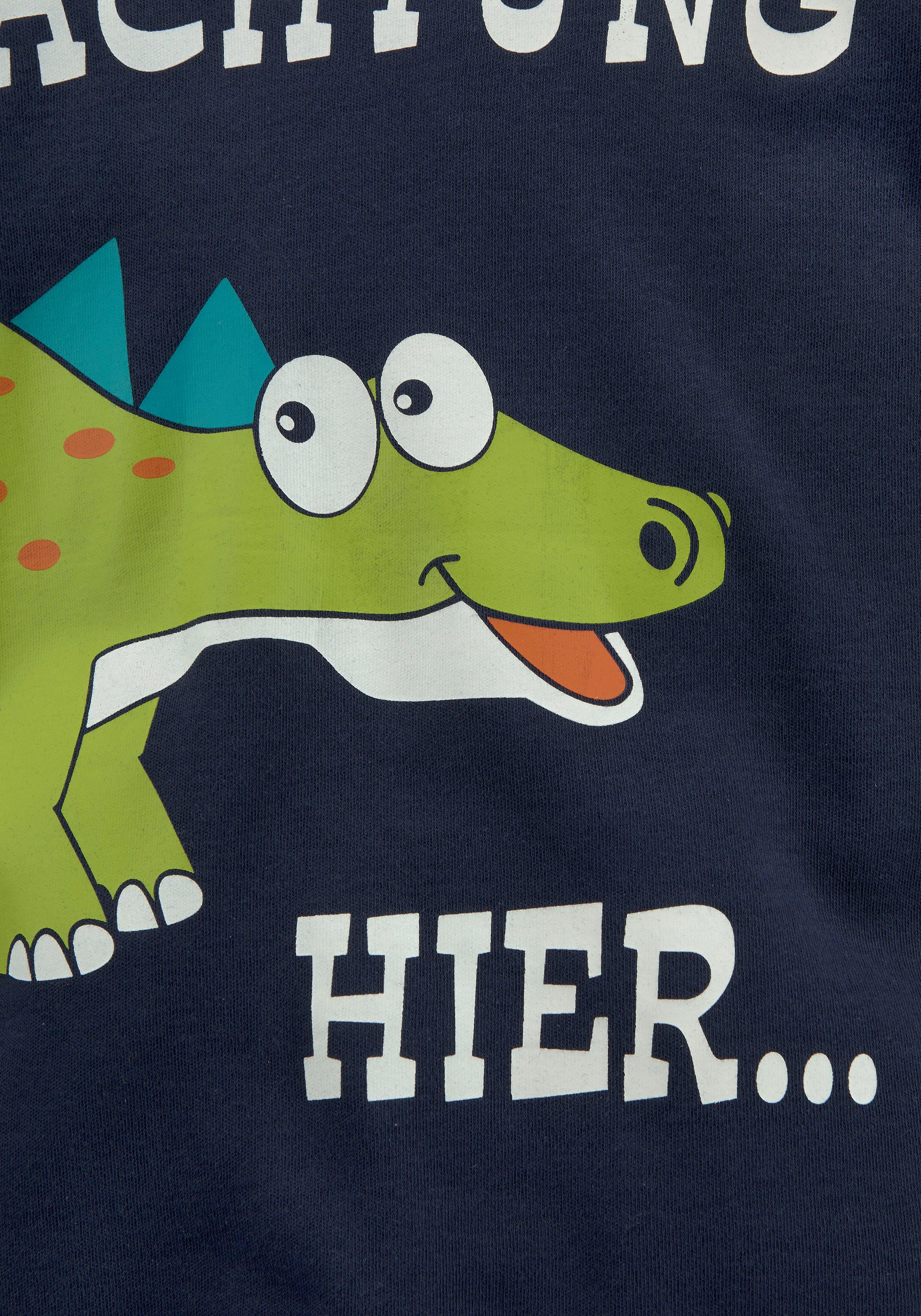 mit & Dinodruck Shirt Shirt+Jogginghose) (Spar-Set, großem Hose KIDSWORLD 2-tlg.,