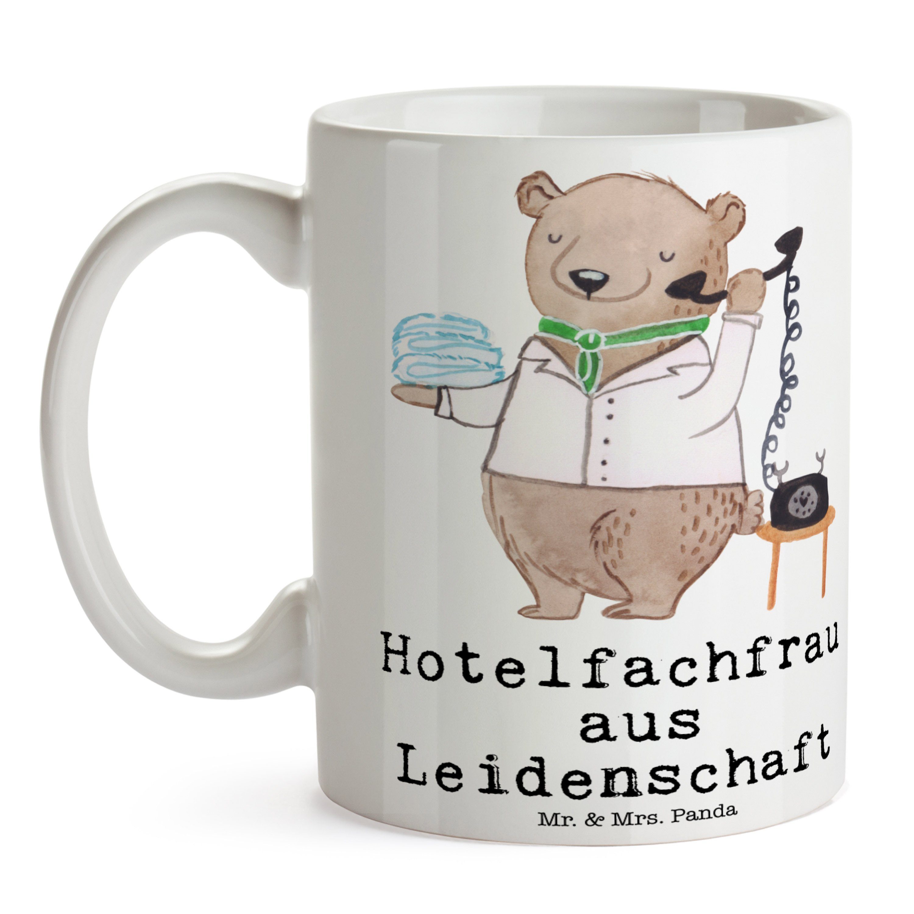Keramik Dankeschön, Leidenschaft Geschenk, - Panda Mr. Weiß Hotelfachfrau - Hoteler, aus Mrs. & Tasse