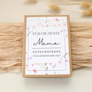 Timando Geschenkbox Geschenk für Mama - (12 Gutscheine zum selber ausfüllen für 1 Jahr), Gutscheinbox für gemeinsame Zeit, Muttertagsgeschenk