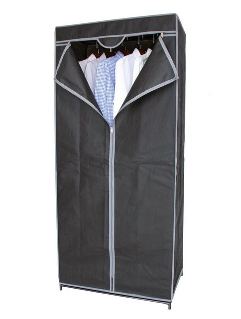 Spetebo Stoffschrank Stoff Kleiderschrank dunkelgrau – 160 x 70 cm