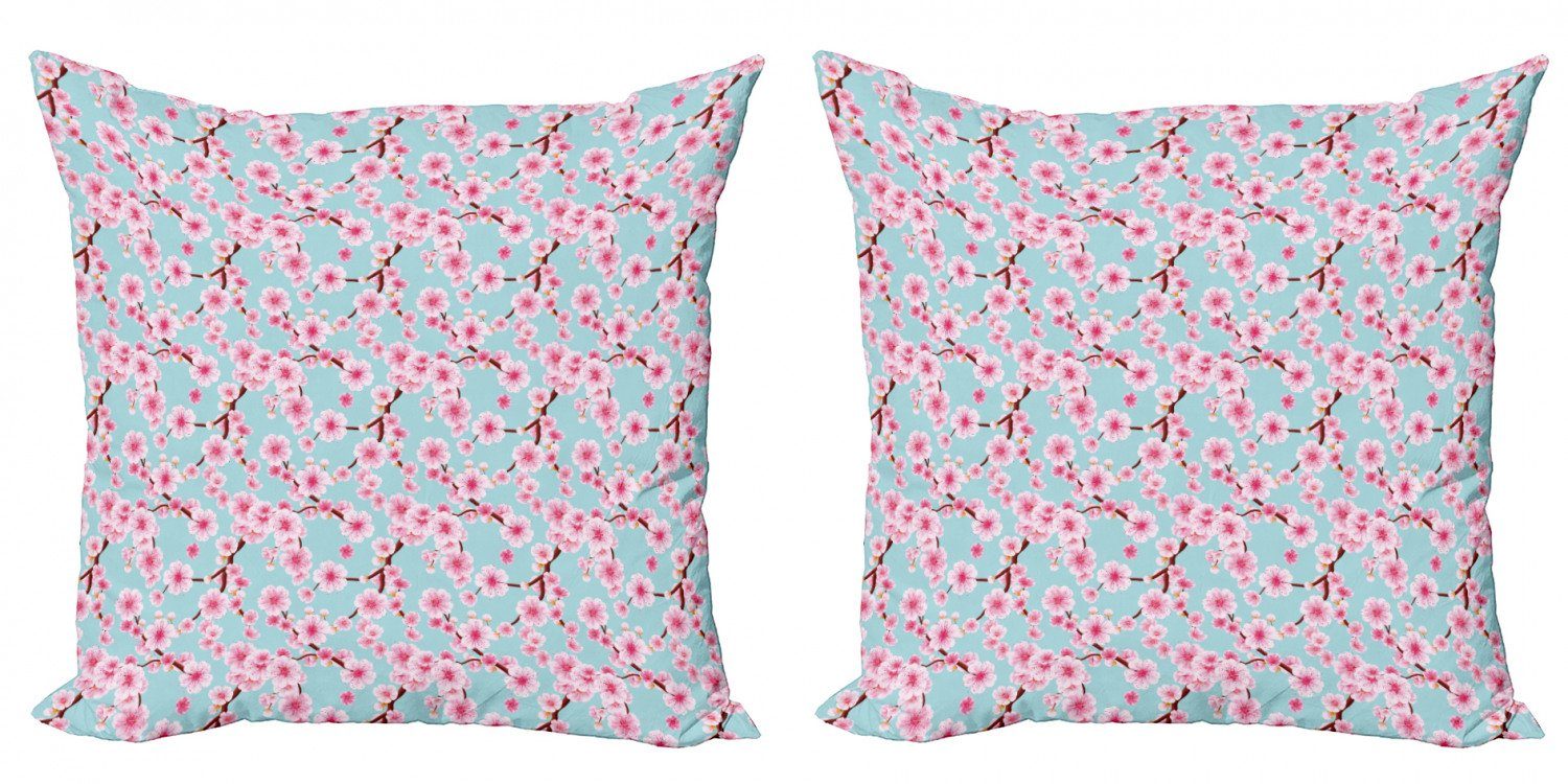 Abakuhaus Digitaldruck, Kissenbezüge Stück), (2 Doppelseitiger Modern Garten Kirschblüte Accent inspirierend