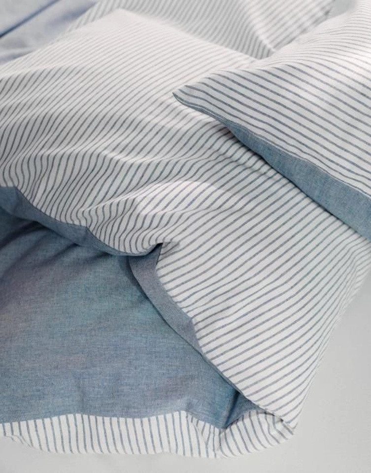 Marc O'Polo Home Bettwäsche Skei Blue 155 x 220 cm, 45 % recycelter Baumwolle, 40 % Baumwolle und 15 % recyceltem Polyester, 2 teilig
