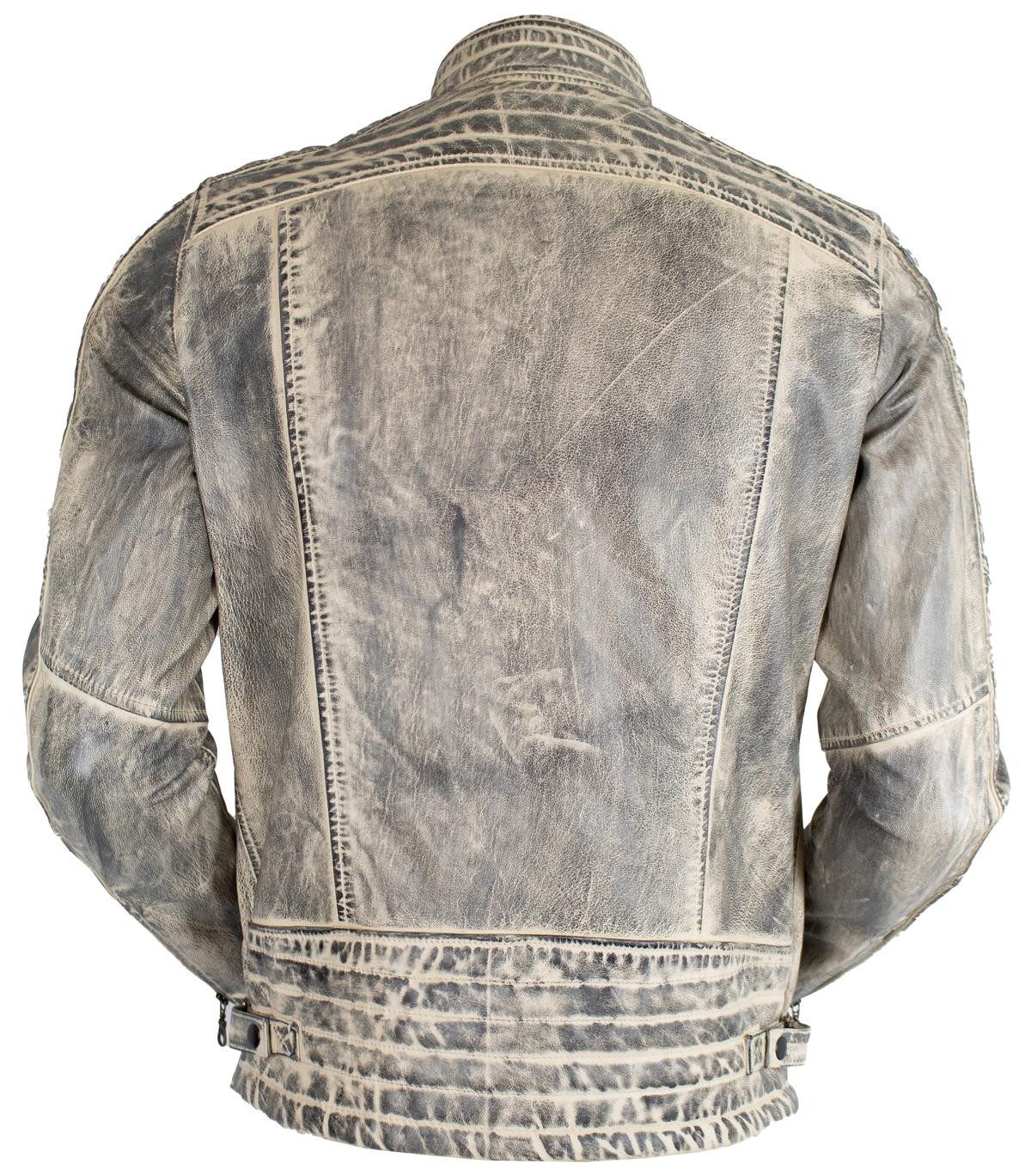 MDM Bikerjacke Herren Lamm Nappa Lederjacke Leichte Sommer Biker Lederjacke