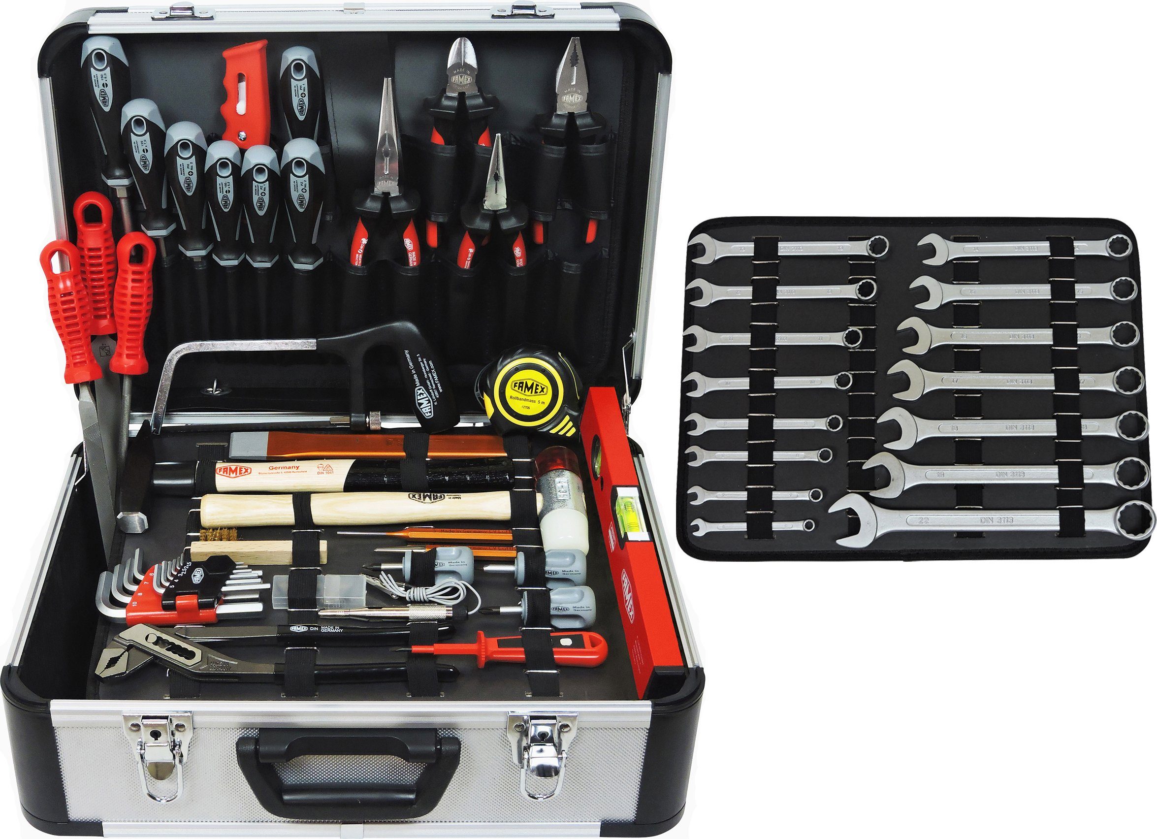 FAMEX Werkzeugkoffer Alu - kg 30 (Werkzeugkoffer), mit bis PROFESSIONAL, Profi 720-88 Kapazität Set Werkzeugset Werkzeug