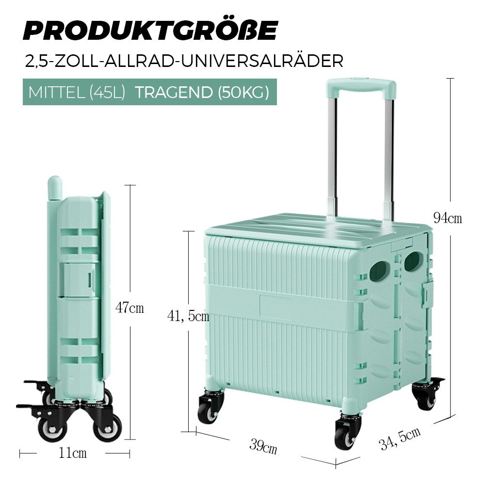 YMQHBS Einkaufstrolley Faltbare Einkaufswagen mit Teleskopgriff günstig online kaufen