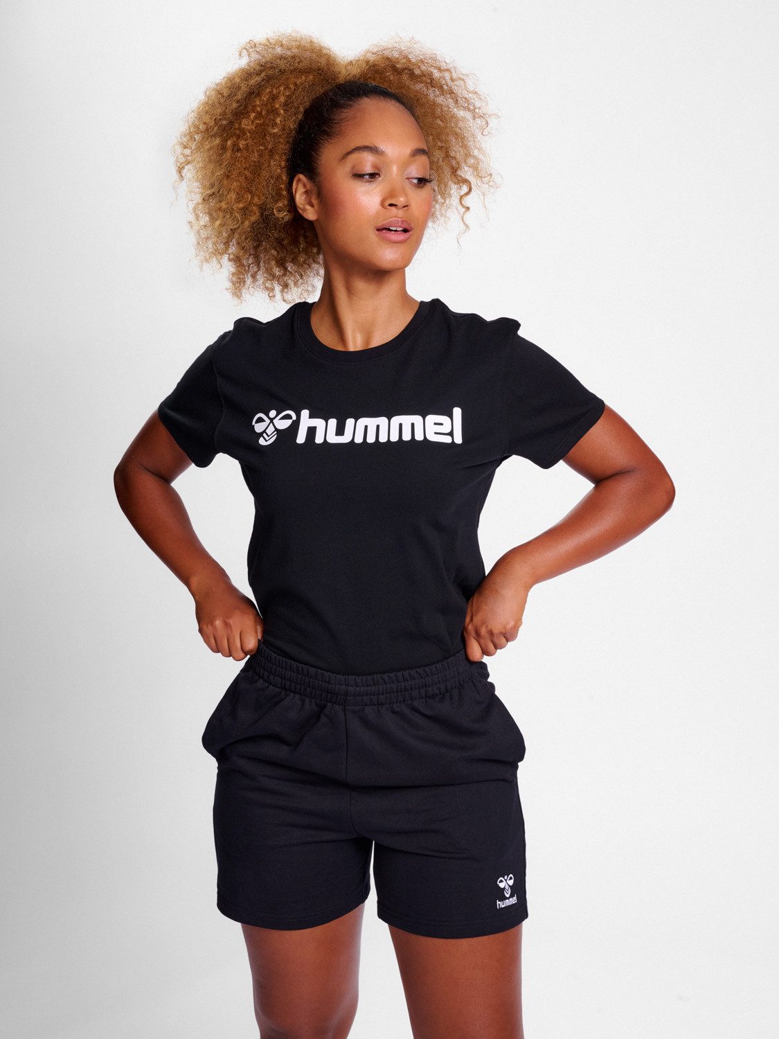 hummel T-Shirt Regular Fit Stretch Rundhalsausschnitt Logo hmlGO 2.0 LOGO T-SHIRT S/S WOMAN