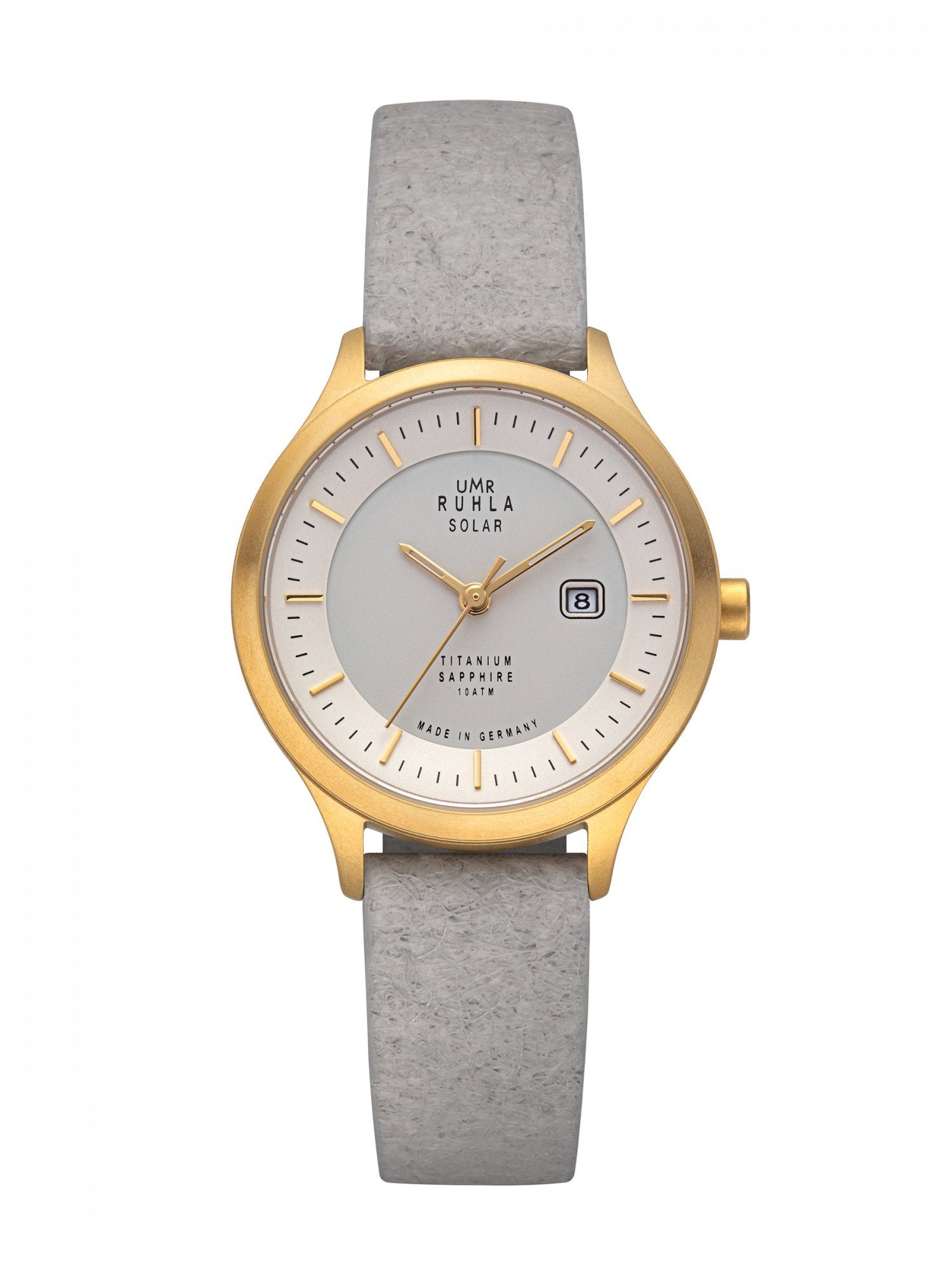 UMR Ruhla Solaruhr, Made in Germany, Titan & Leder, 32 mm Damenuhr, 96961