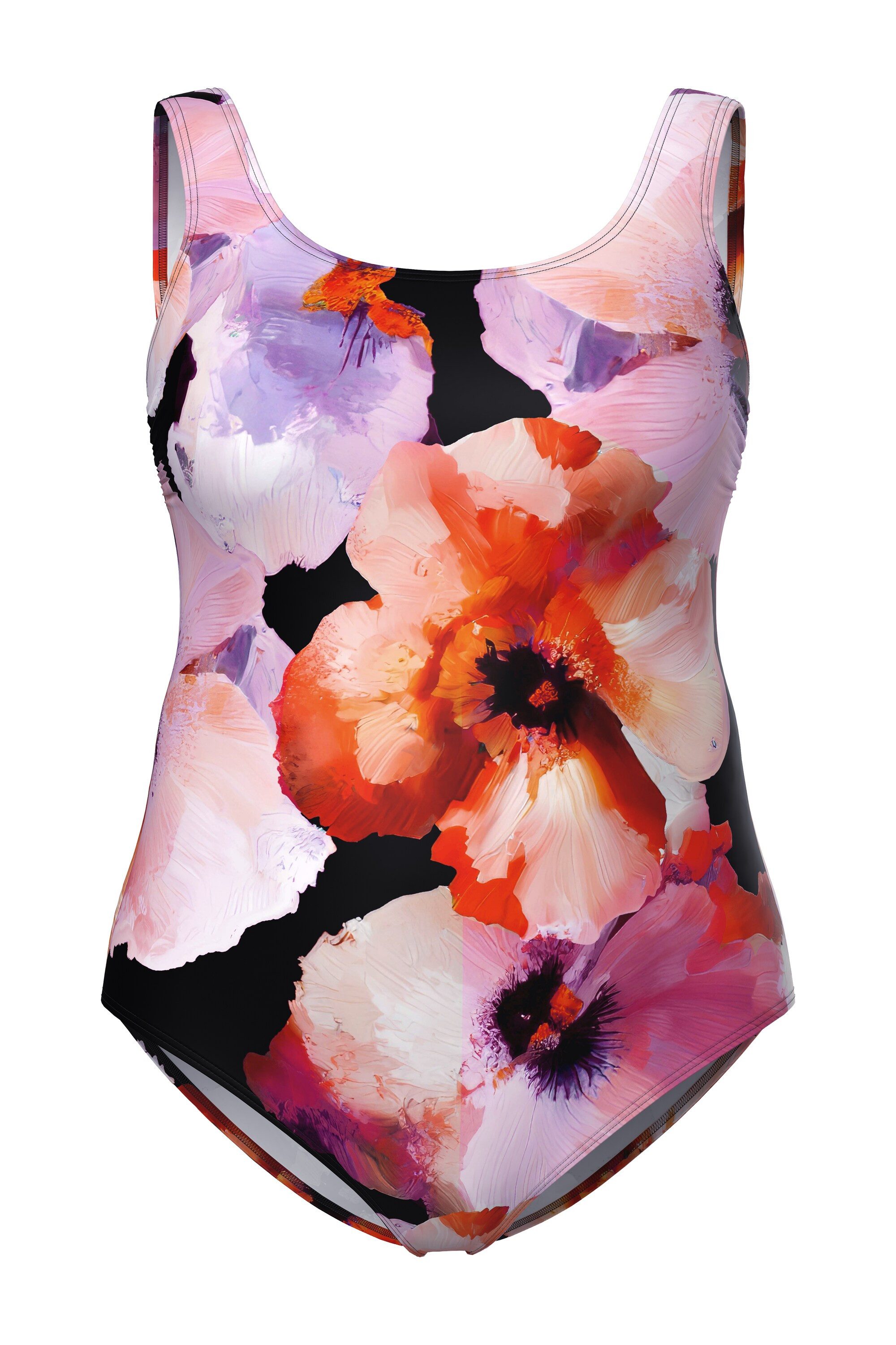 Ulla Popken Badeanzug Badeanzug Blüten ohne Softcups Unterbrustband günstig online kaufen