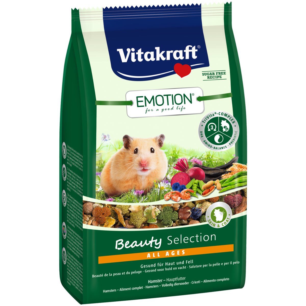 Vitakraft Emotion Beauty All Ages, Hamsterfutter, 600g, Hauptfutter für: Hamster