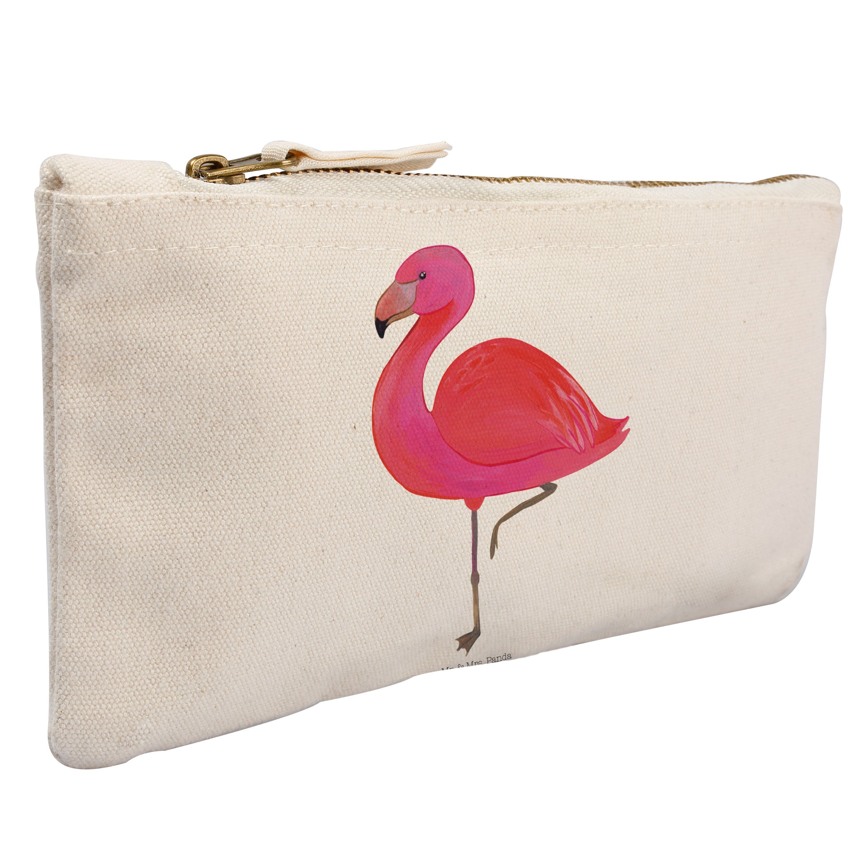 Mr. Flamingo - Mrs. - & Panda mich, Geschenk, für classic Stiftemäppchen, Weiß Kosmetiktasche (1-tlg) Damen,