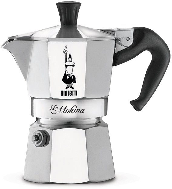 BIALETTI Espressokocher Moka Express La Mokina, 0,04l Kaffeekanne, für den Espressoschluck zwischendurch, Aluminium | French Press