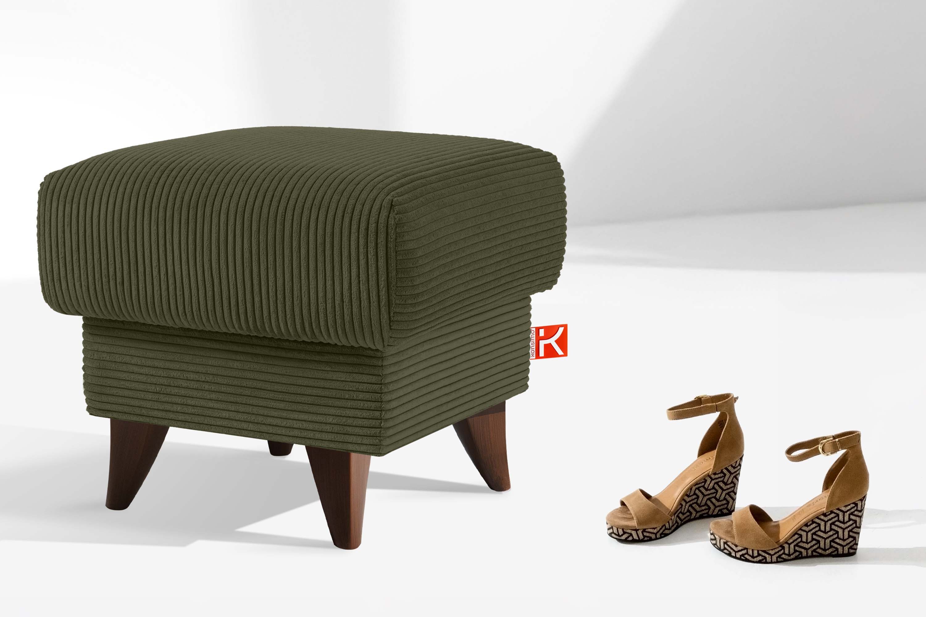 KONSIMO® Fußhocker Sitzhocker mit Stauraum GUSTAVO, hergestellt in der EU, handgefertigt, eleganten Nähten, Polsterhocker, Elegant